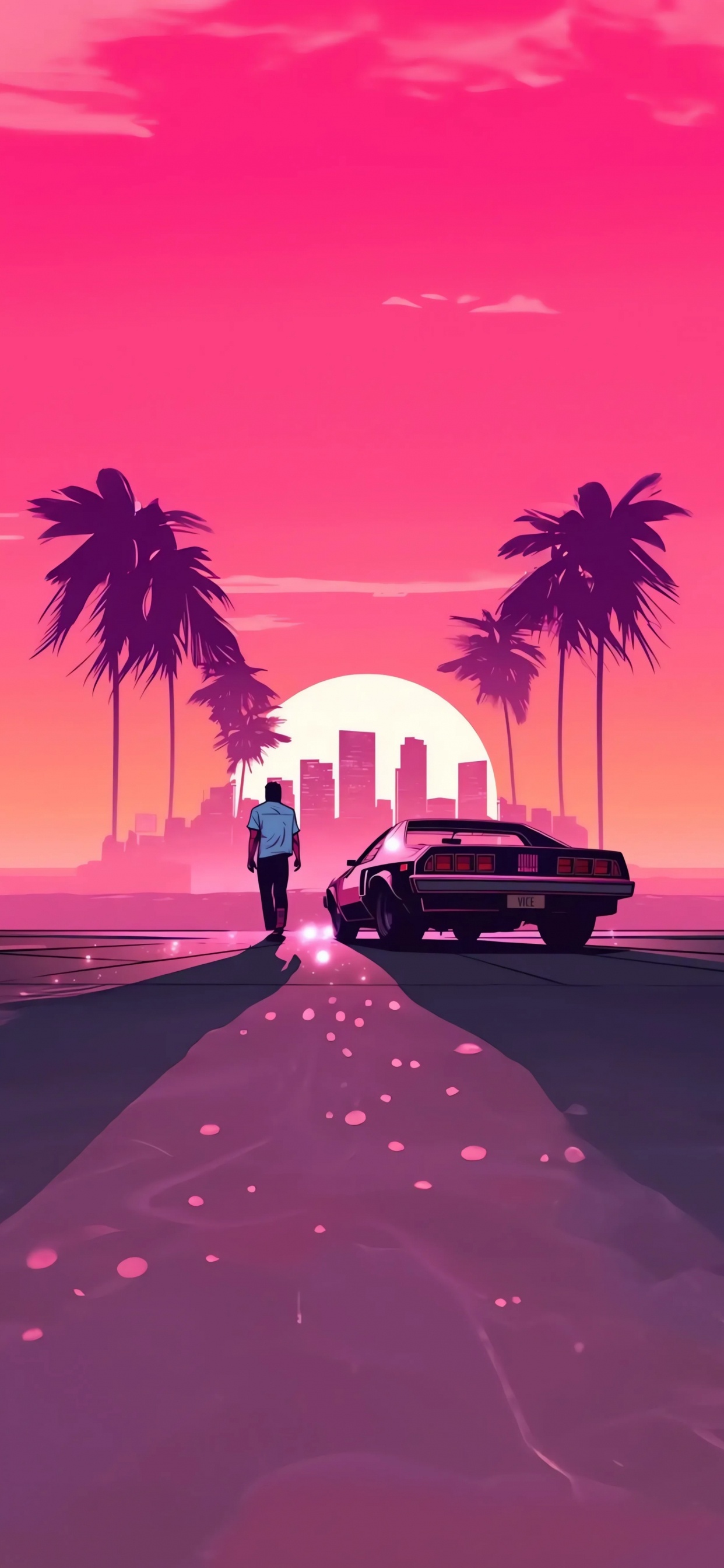 Обои grand theft auto, gta vice city, Гта ВИ, grand theft auto v, Вайс-Сити в разрешении 1242x2688