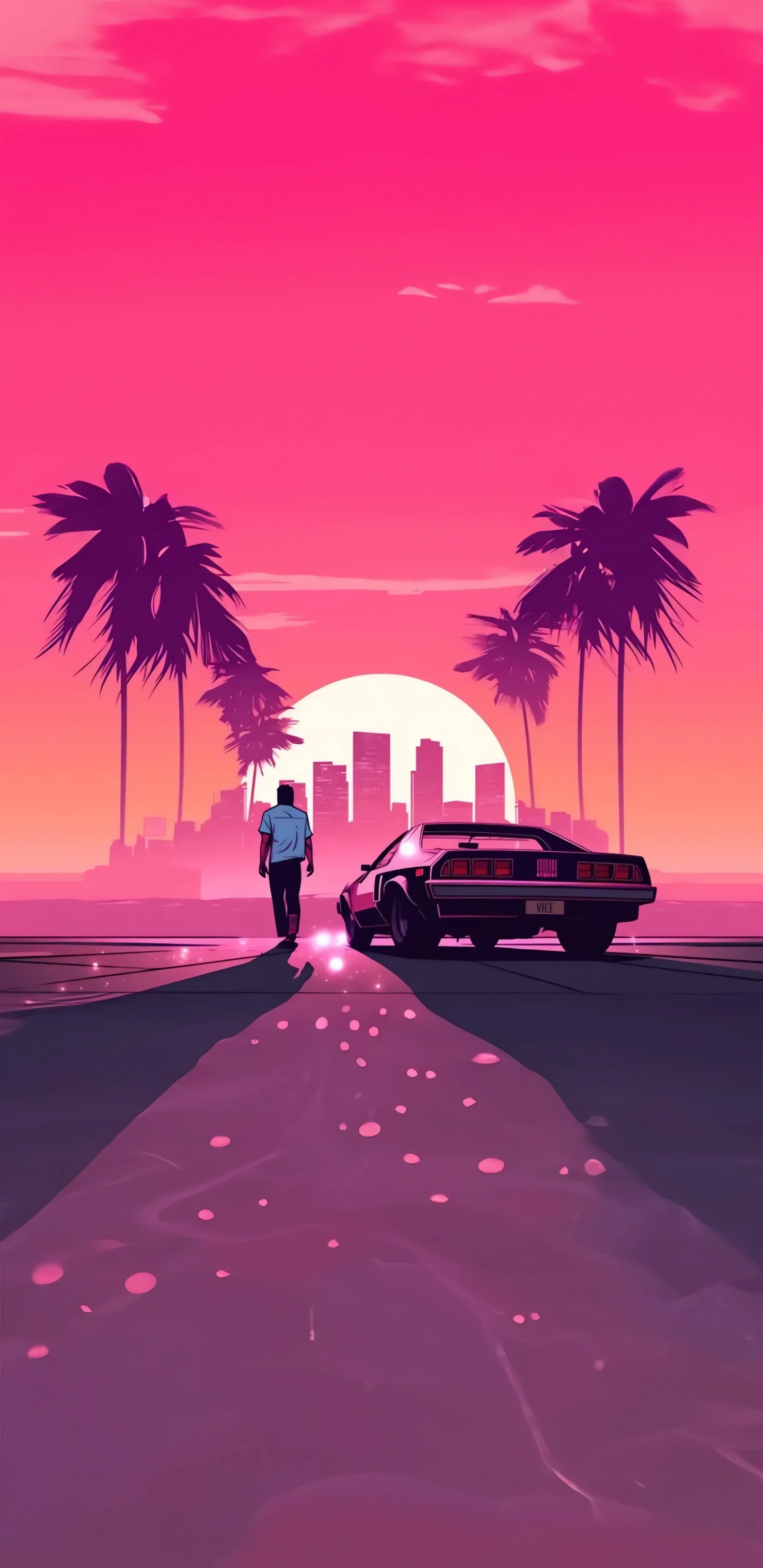 Обои grand theft auto, gta vice city, Гта ВИ, grand theft auto v, Вайс-Сити в разрешении 1440x2960