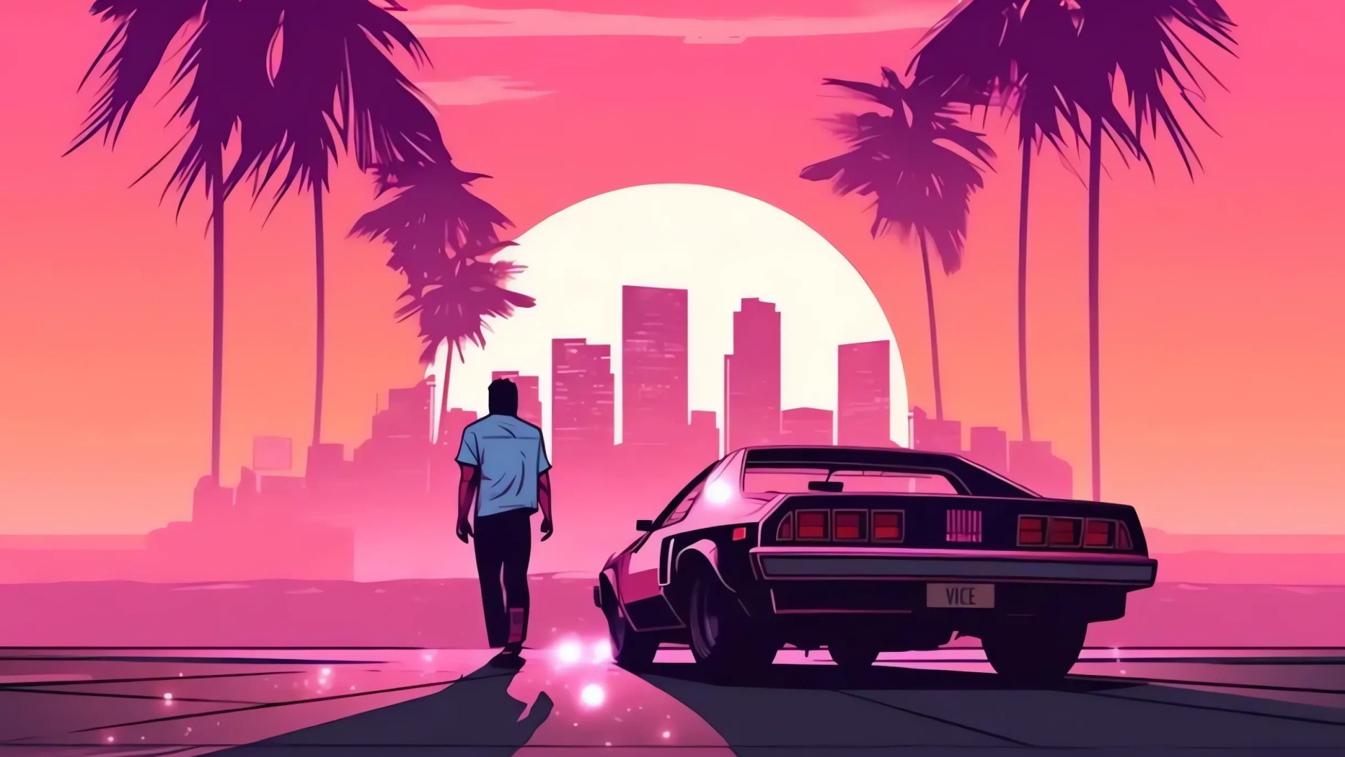 Обои grand theft auto, gta vice city, Гта ВИ, grand theft auto v, Вайс-Сити в разрешении 1920x1080