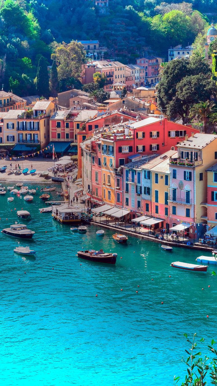 Обои побережье, туризм, гавань, деревня, залив в разрешении 750x1334