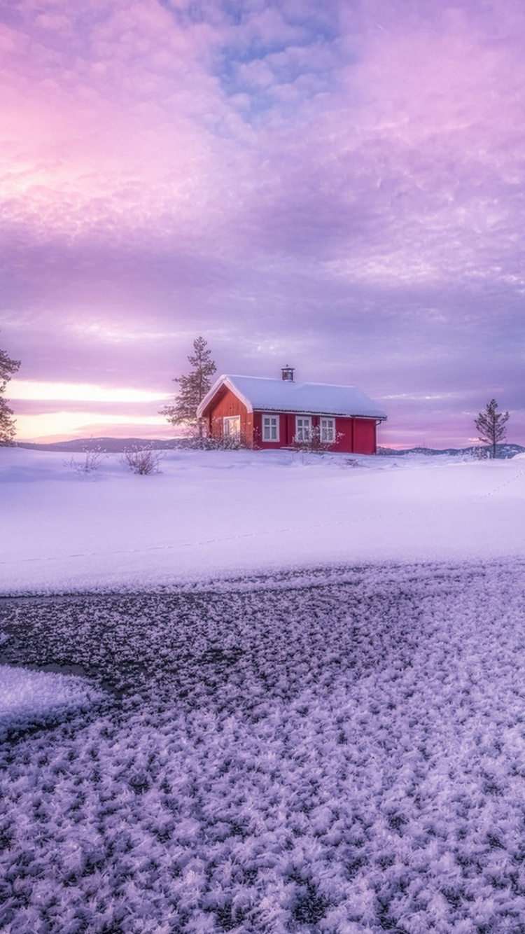 Обои снег, зима, природа, облако, замораживание в разрешении 750x1334