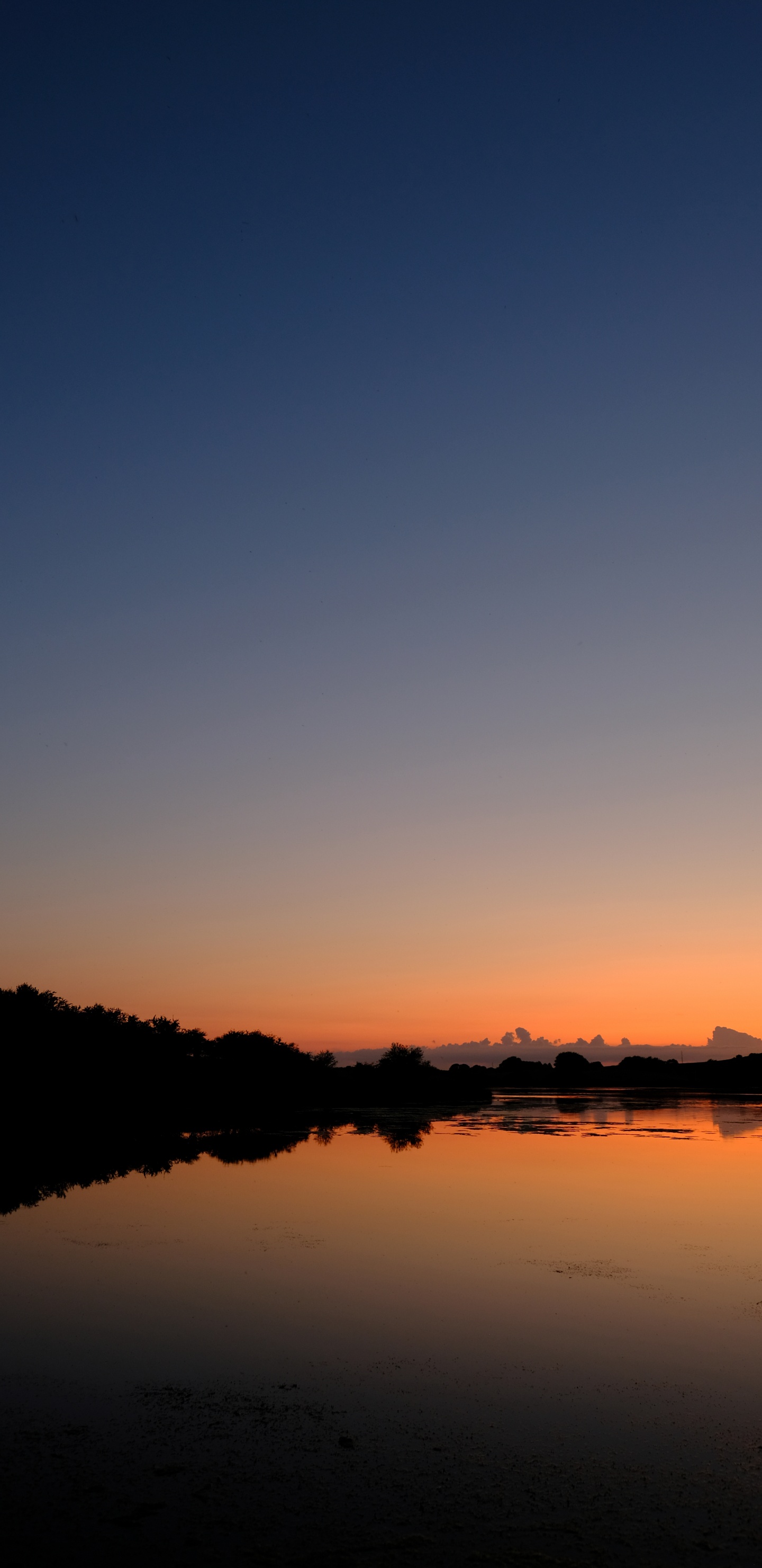 Обои закат, горизонт, отражение, природа, вода в разрешении 1440x2960