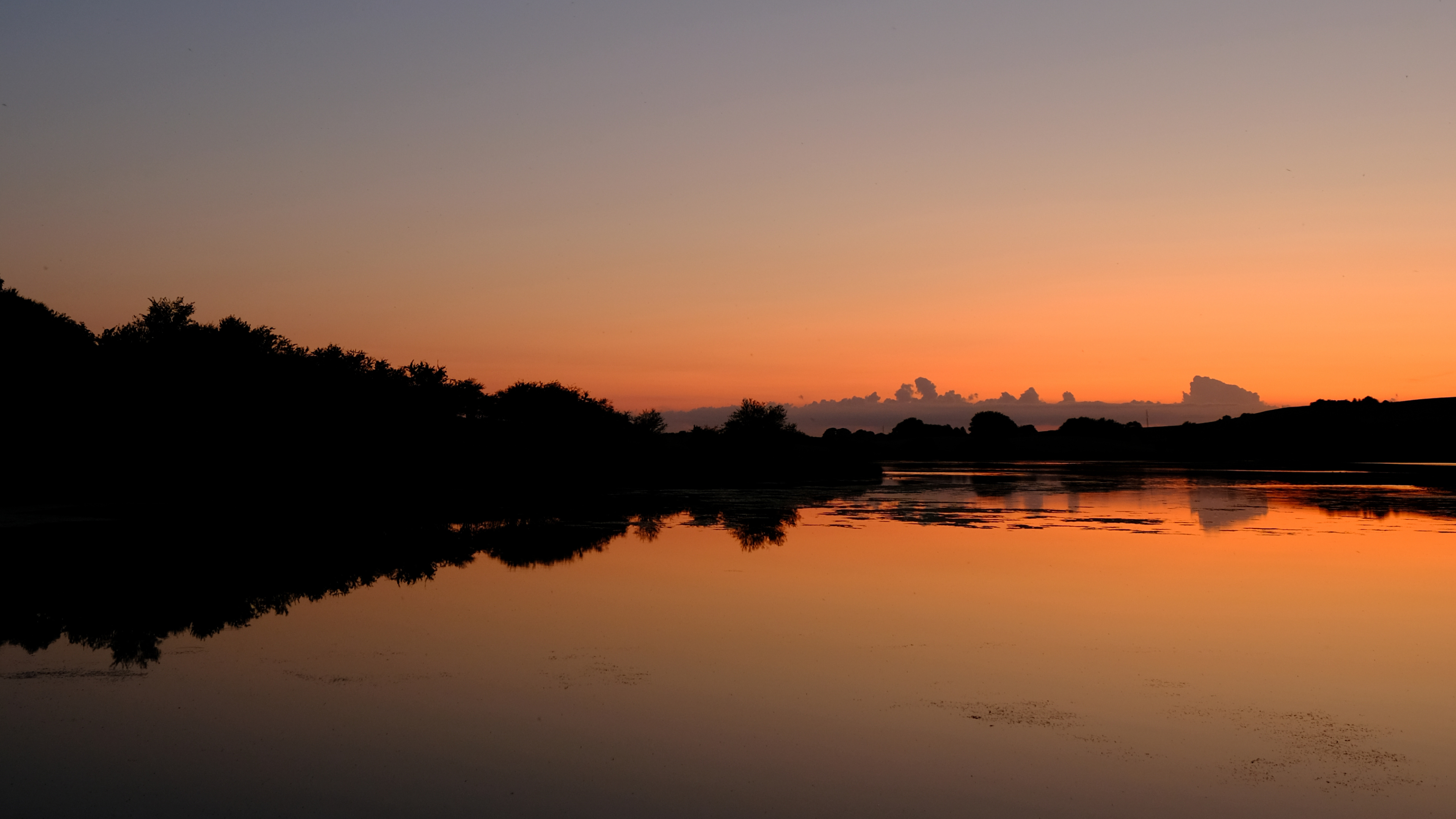 Обои закат, горизонт, отражение, природа, вода в разрешении 3840x2160