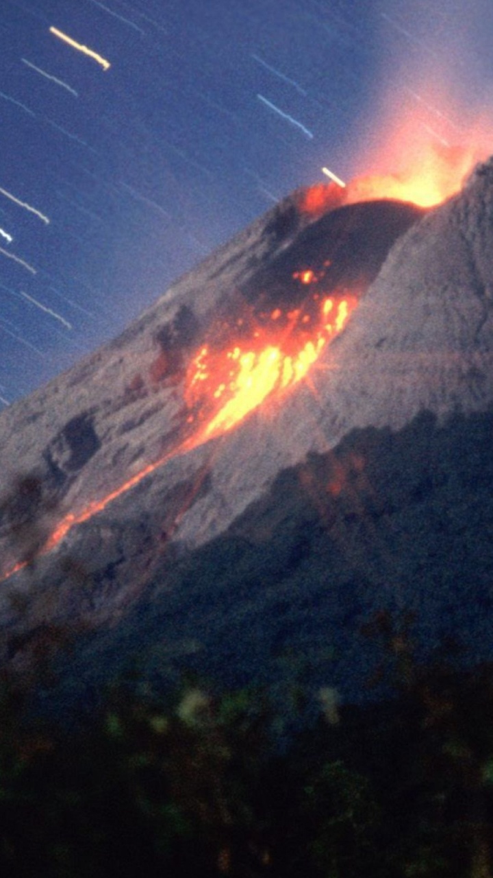 Обои Гора Тамбора, вулкан, спящий вулкан, купол лавы, стратовулкан в разрешении 720x1280