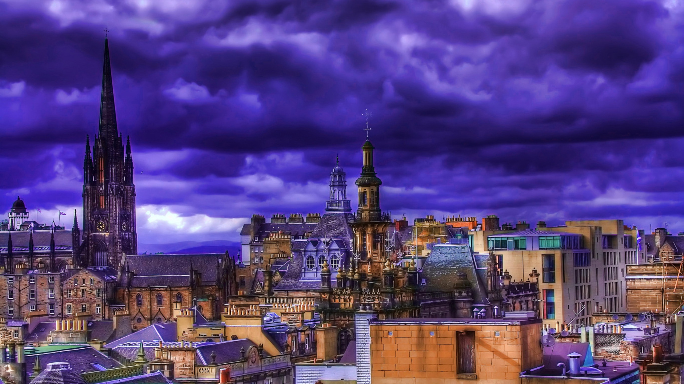 Обои городской пейзаж, город, городской район, ориентир, вид на достопримечательность в разрешении 1366x768