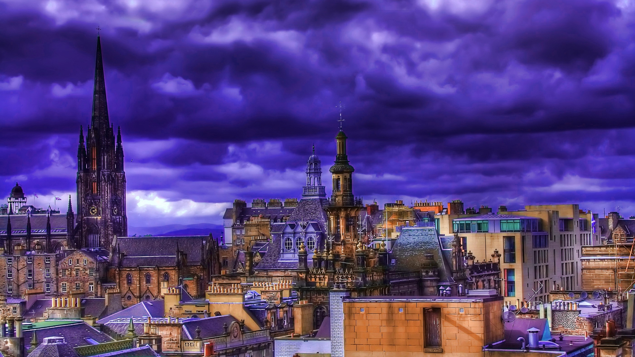 Обои городской пейзаж, город, городской район, ориентир, вид на достопримечательность в разрешении 2560x1440