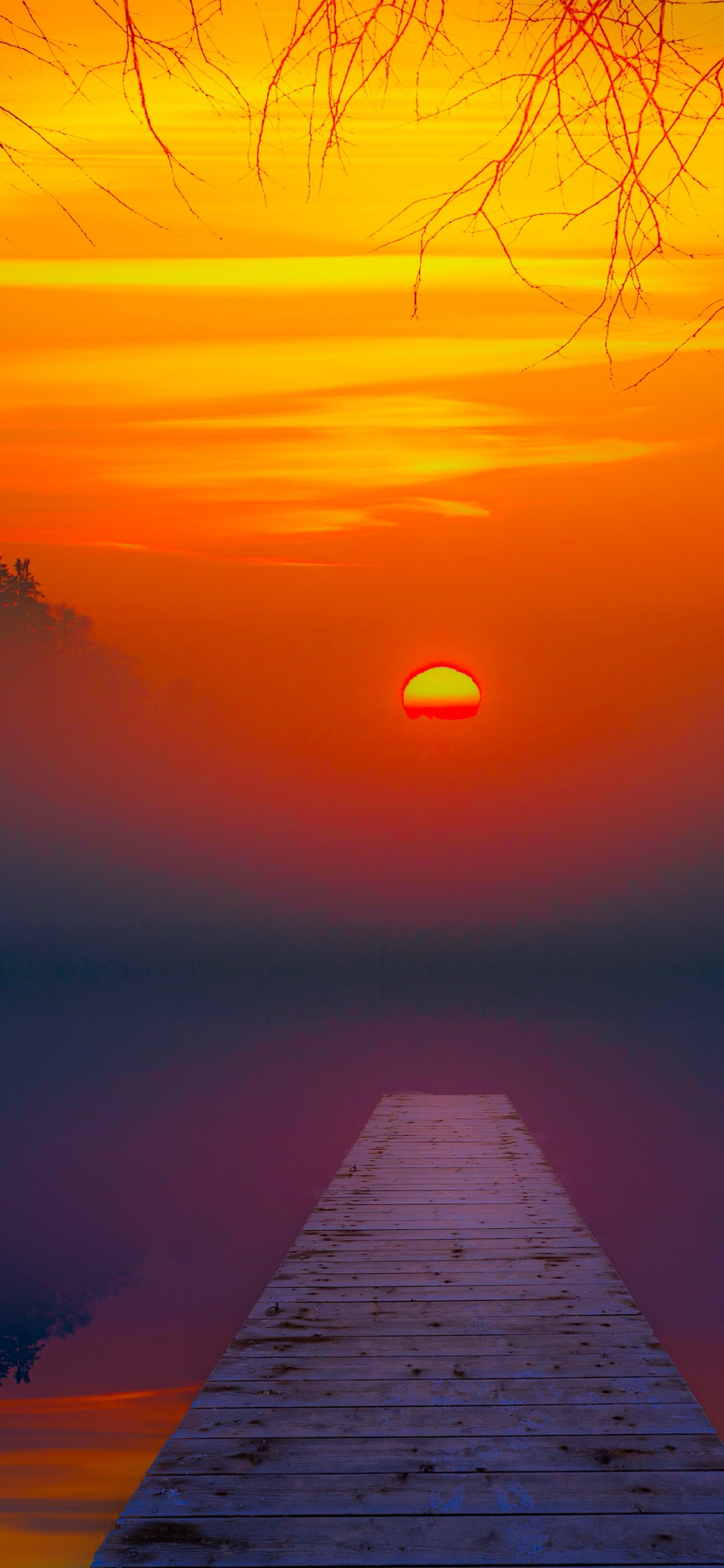 Обои закат телефон, закат, вода, свет, облако в разрешении 1242x2688