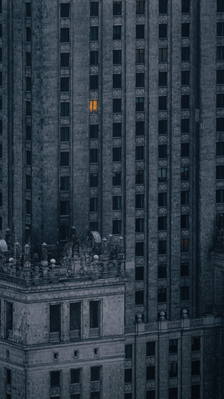 Обои здание, ориентир, фасад, Дворец культуры и науки, архитектура в разрешении 750x1334