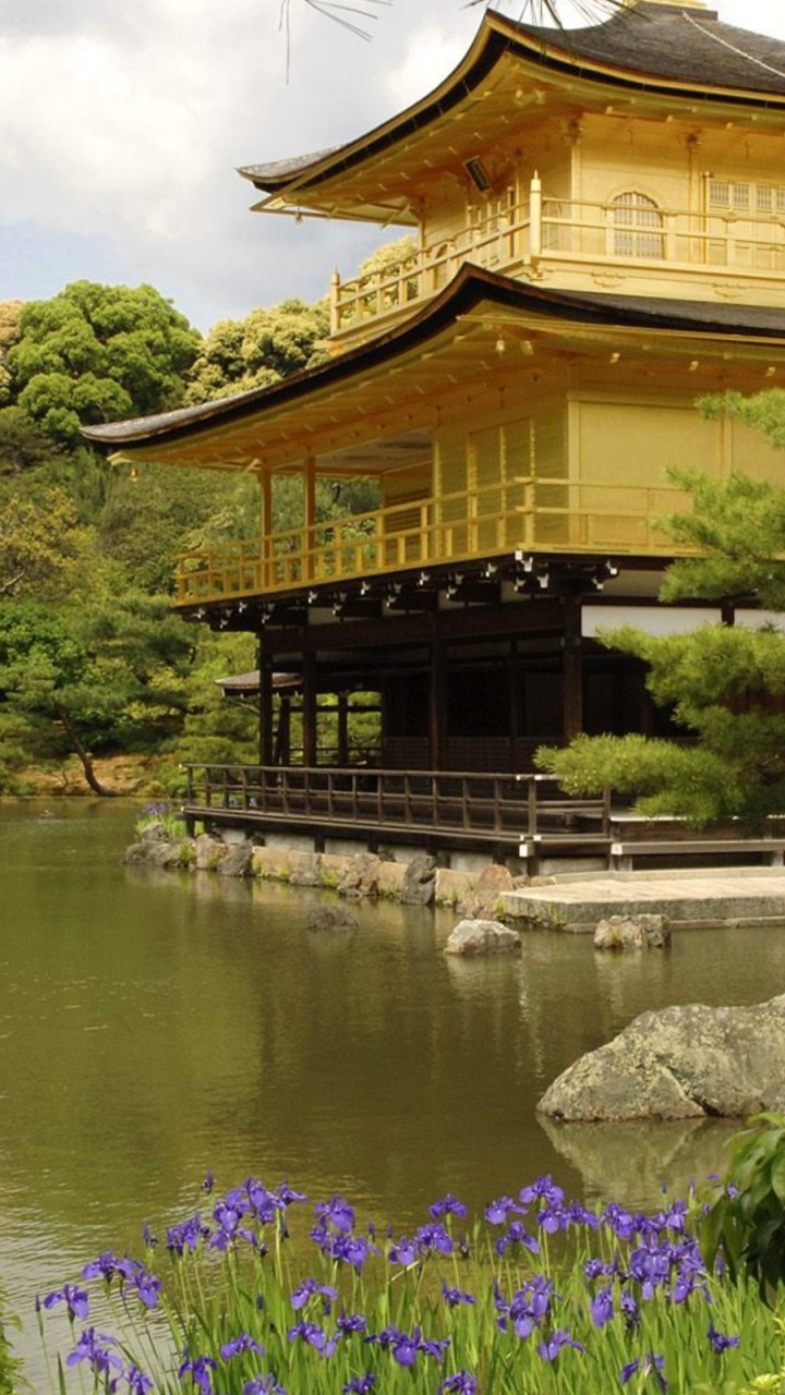 Обои Киемидзу-дэра, японская архитектура, китайская архитектура, сад, пагода в разрешении 720x1280