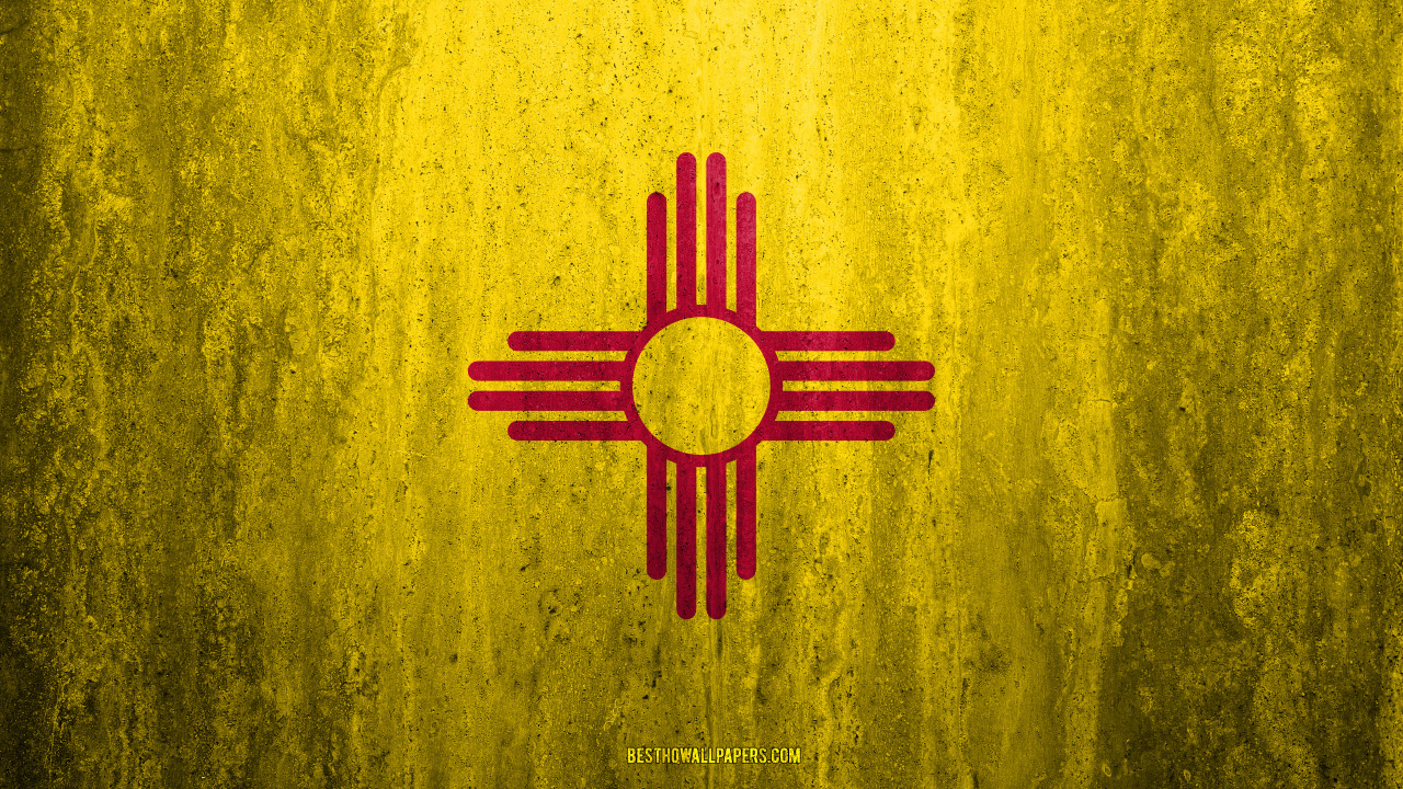 Обои Флаг Нью-Мексико, флаг, желтый, зеленый, красный цвет в разрешении 1280x720