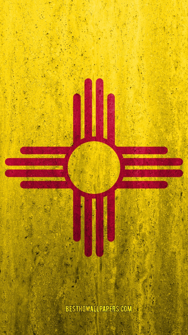 Обои Флаг Нью-Мексико, флаг, желтый, зеленый, красный цвет в разрешении 720x1280