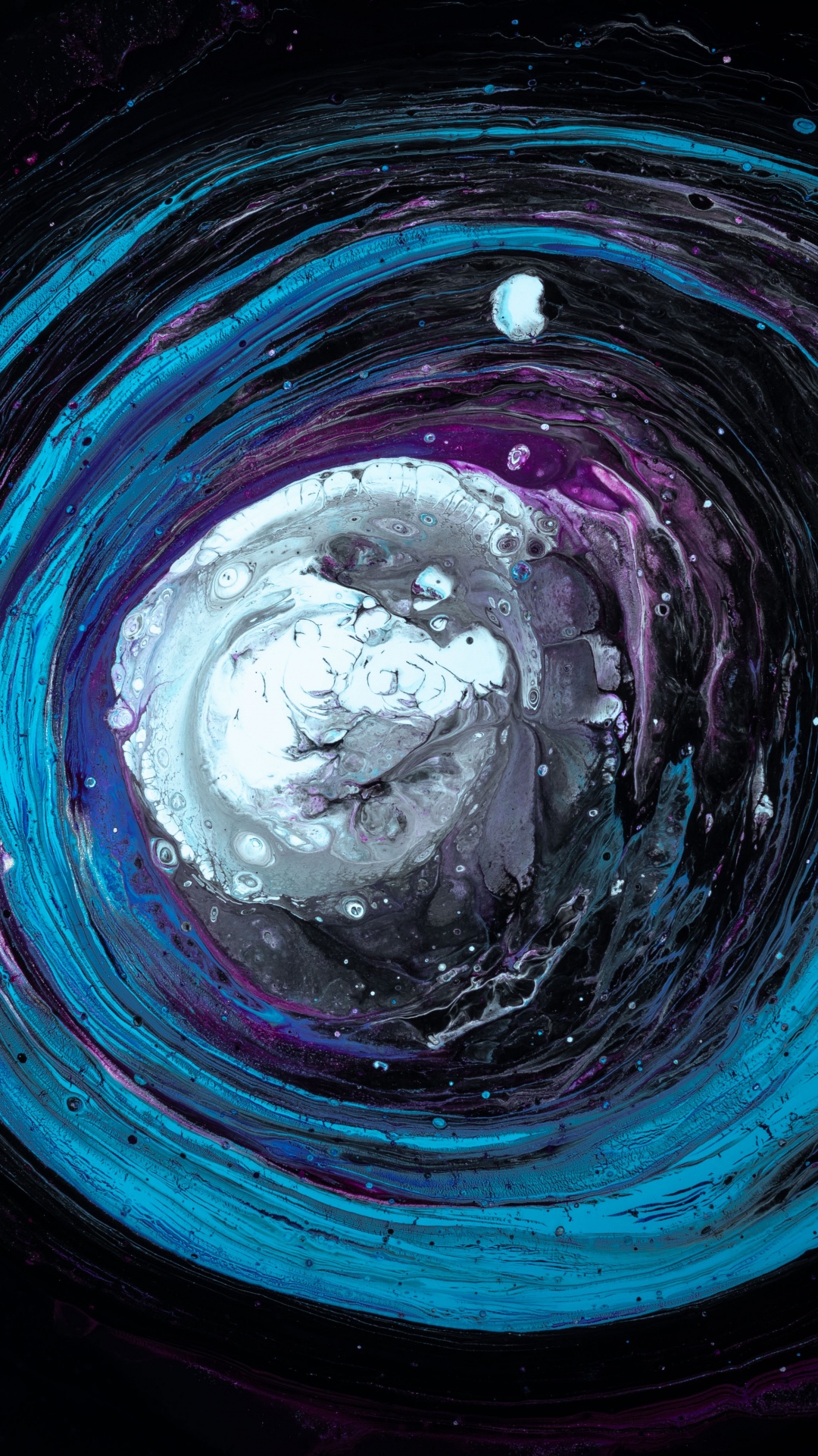 Обои синий, пурпур, круг, вода, темнота в разрешении 1080x1920