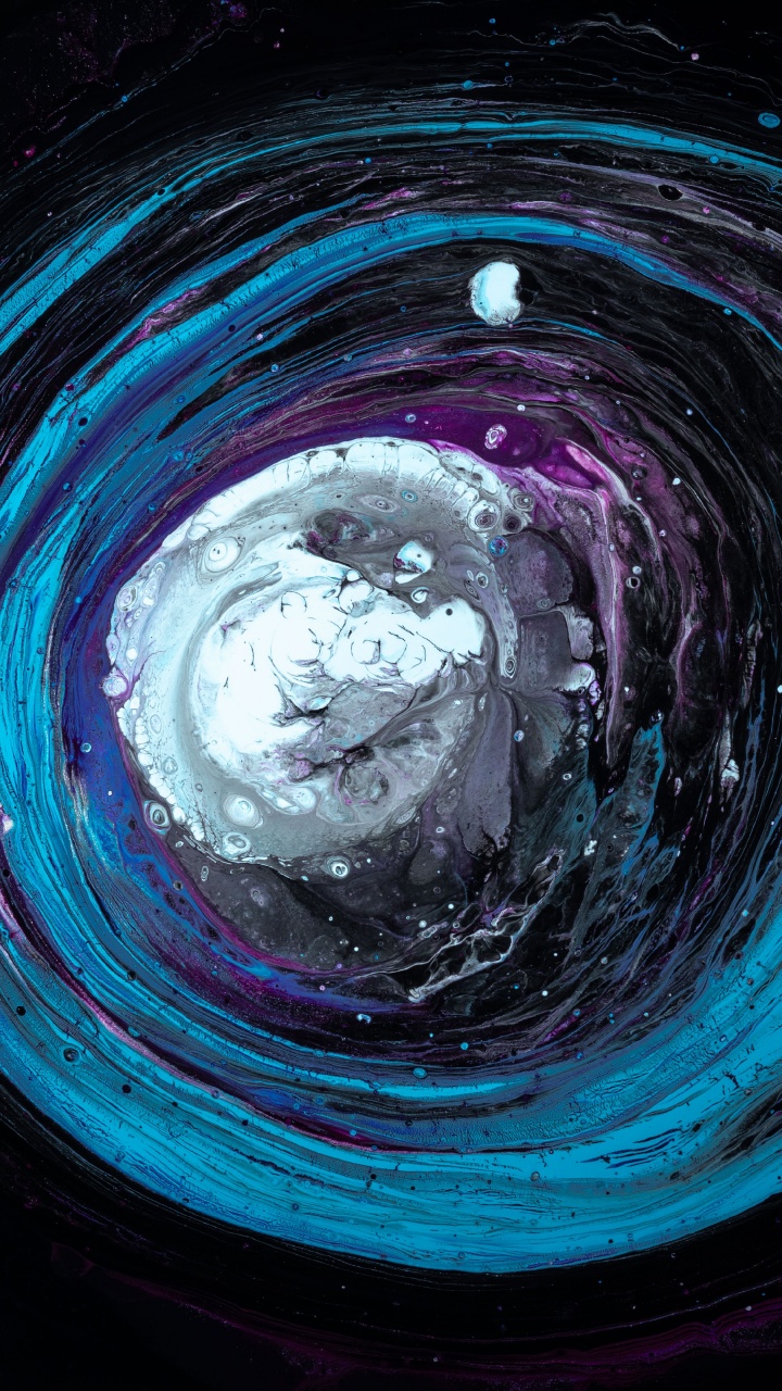 Обои синий, пурпур, круг, вода, темнота в разрешении 720x1280