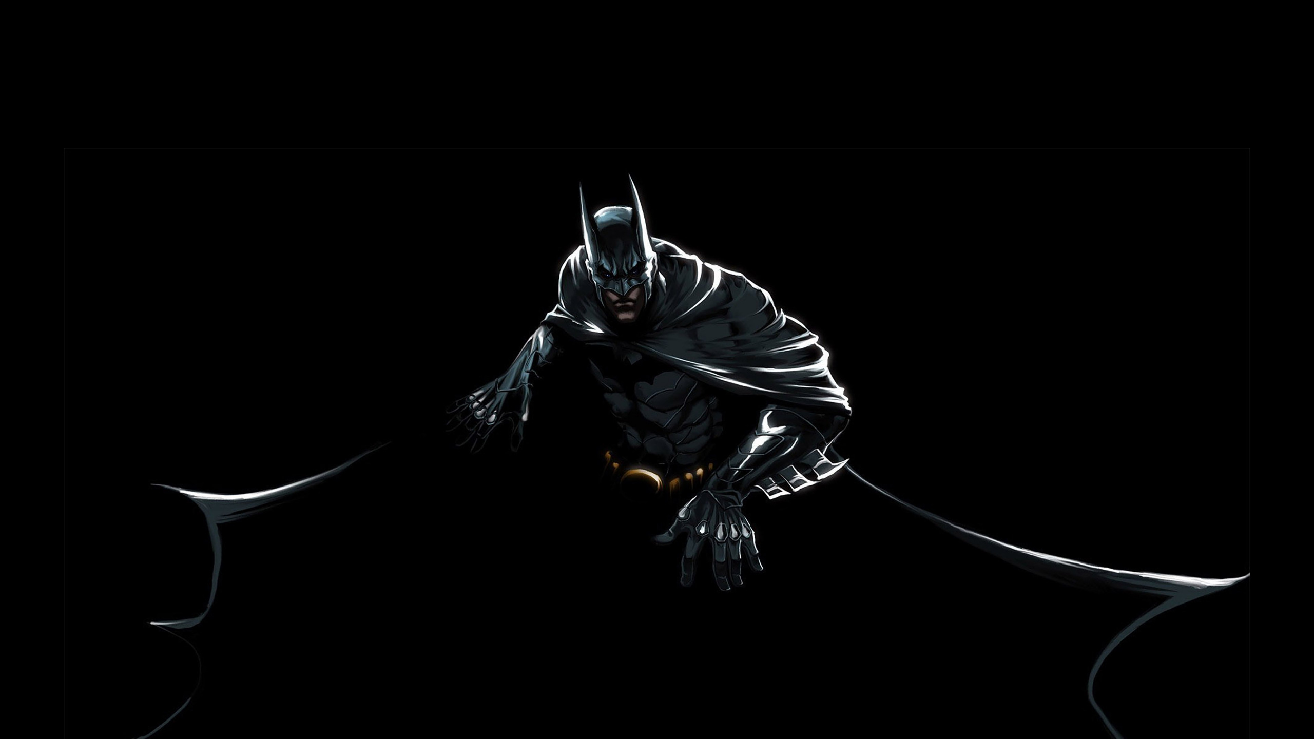 Обои Бэтмен, темнота, яблоко, холодное оружие, apple в разрешении 2560x1440