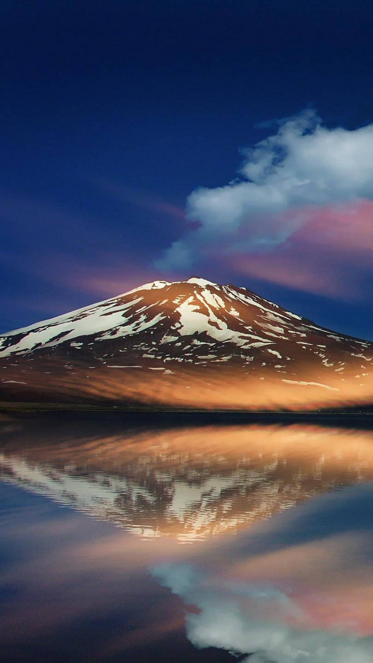 Обои Майпо, вулкан, облако, природа, отражение в разрешении 750x1334