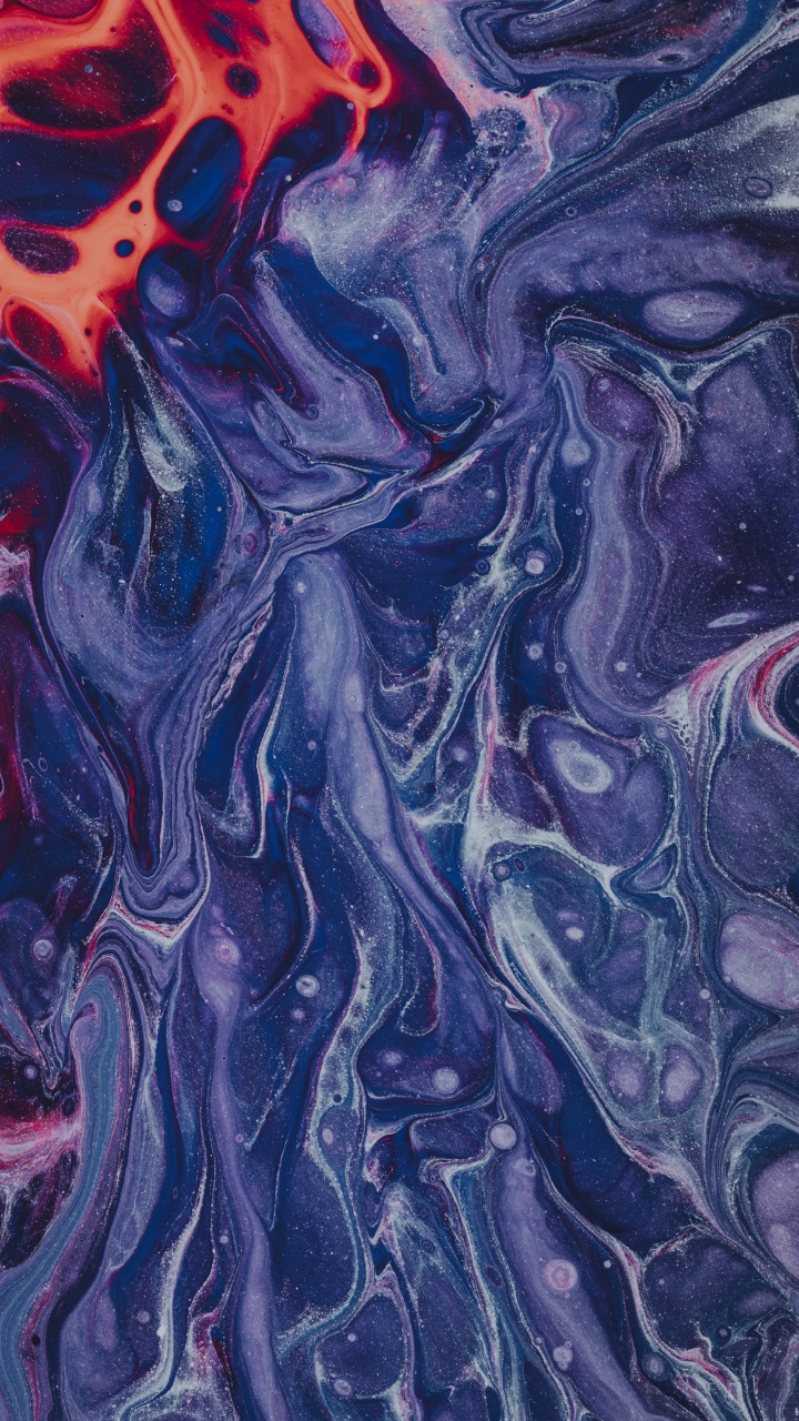 Обои абстракция, живопись, пурпур, акриловая краска, Фиолетовый в разрешении 720x1280