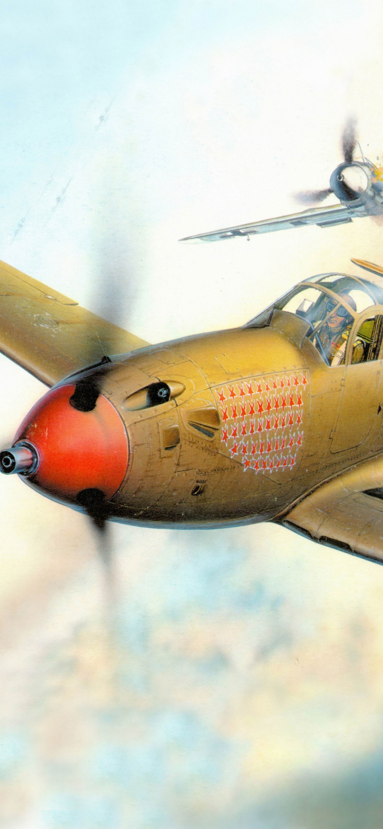 Обои самолеты, авиация, самолет, пропеллер, военный самолет в разрешении 1242x2688