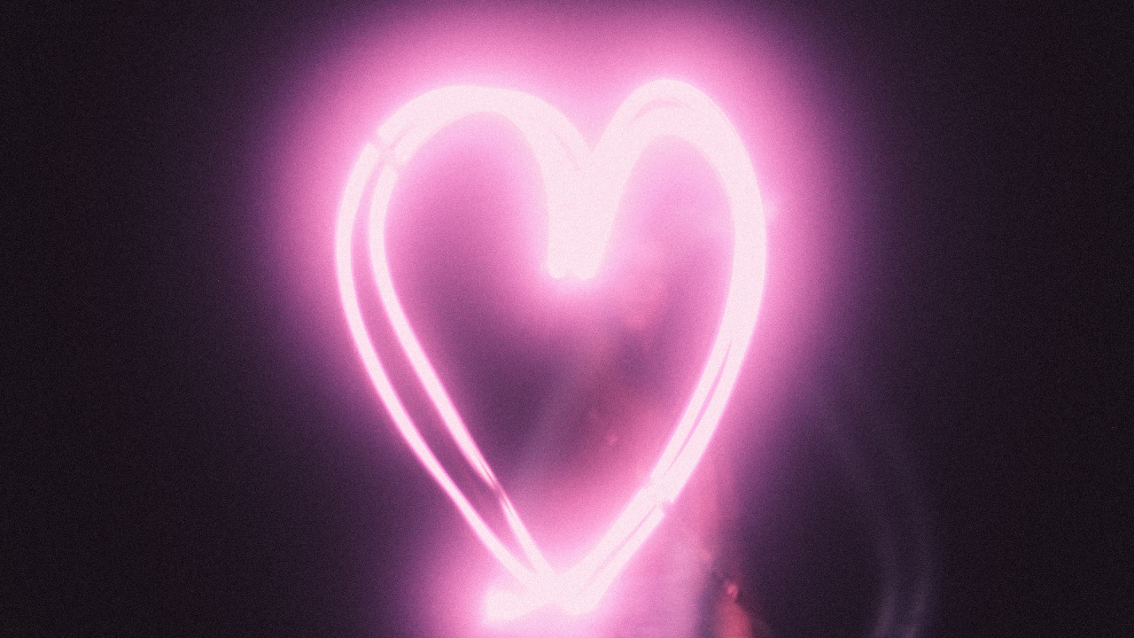 Обои свет, розовый, сердце, любовь, неон в разрешении 1280x720