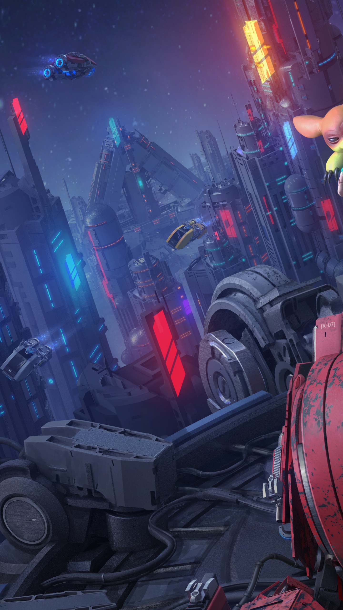 Обои Киберпанк 2077, Киберпанк, Научная фантастика, пурпур, развлечение в разрешении 1440x2560