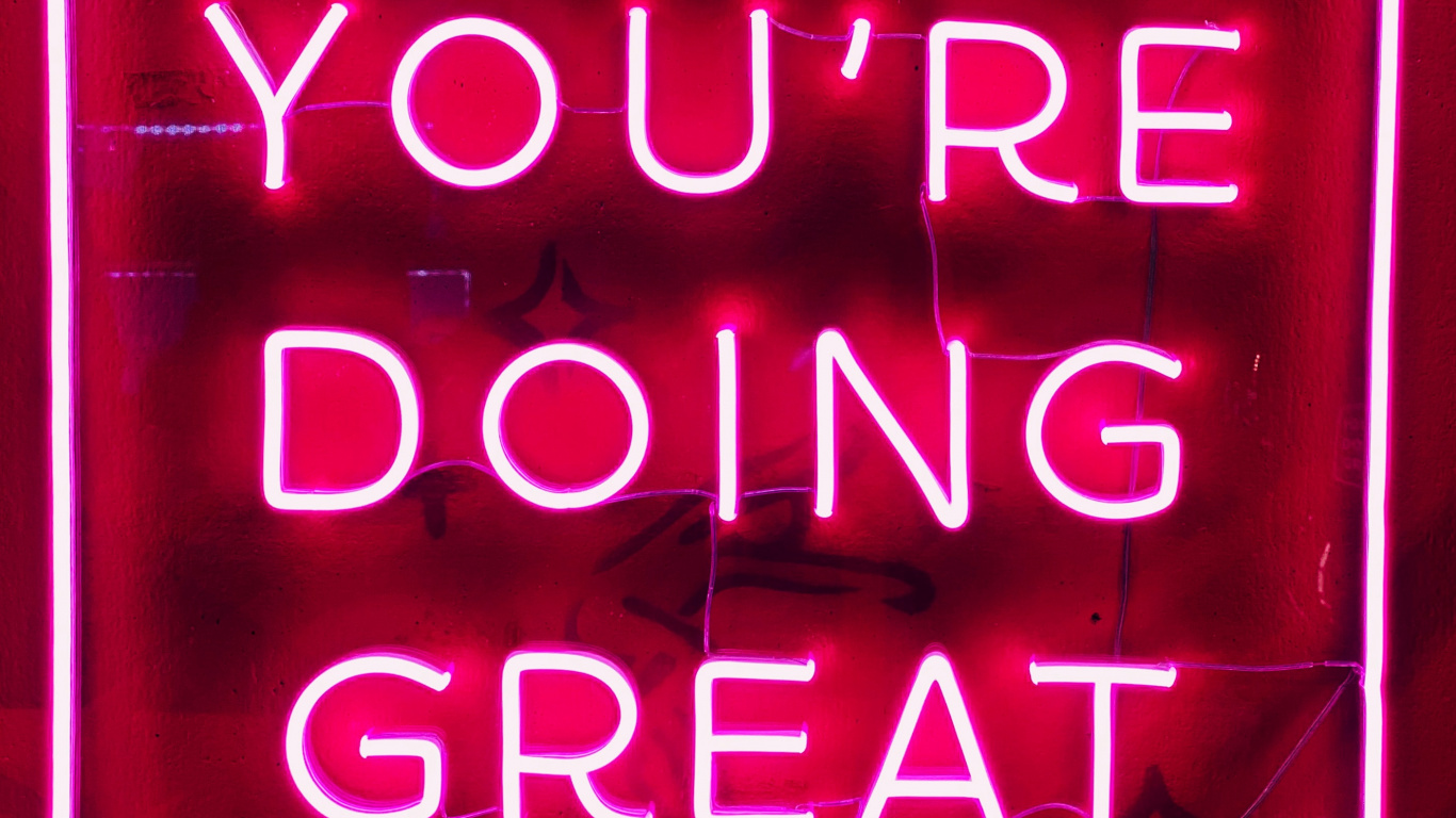 Обои неоновая вывеска, электронные табло, красный цвет, неон, вывеска в разрешении 1366x768