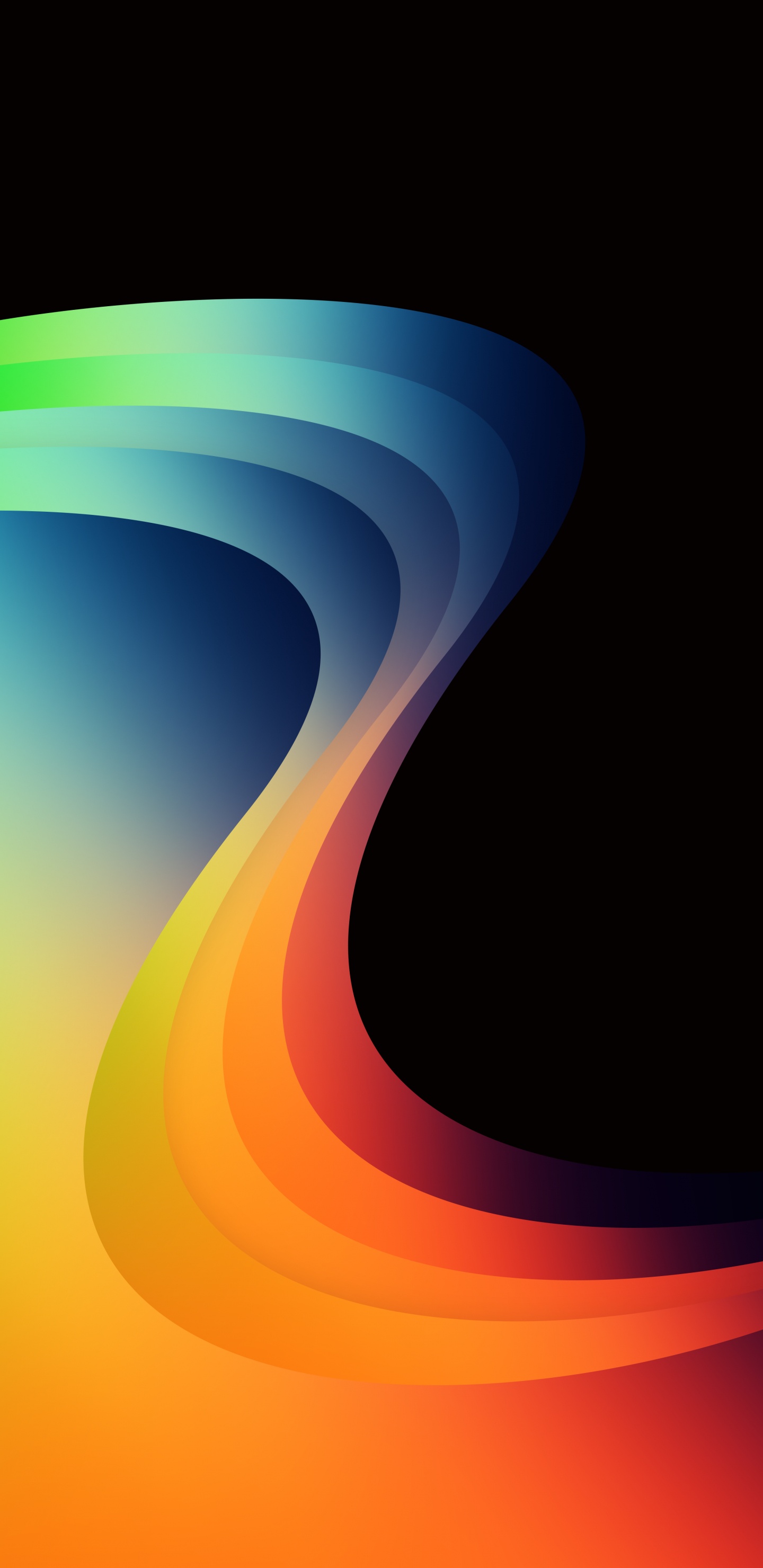 Обои Оранжевый цвет, геометрия, математика, лазурный, арт в разрешении 1440x2960