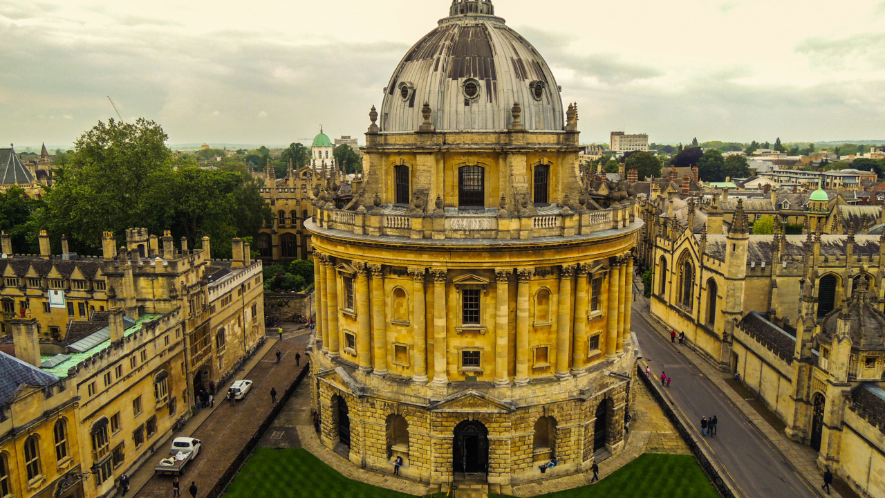 Обои Камера Редклифф, Бодлианская Библиотека, ориентир, архитектура, городской район в разрешении 1280x720