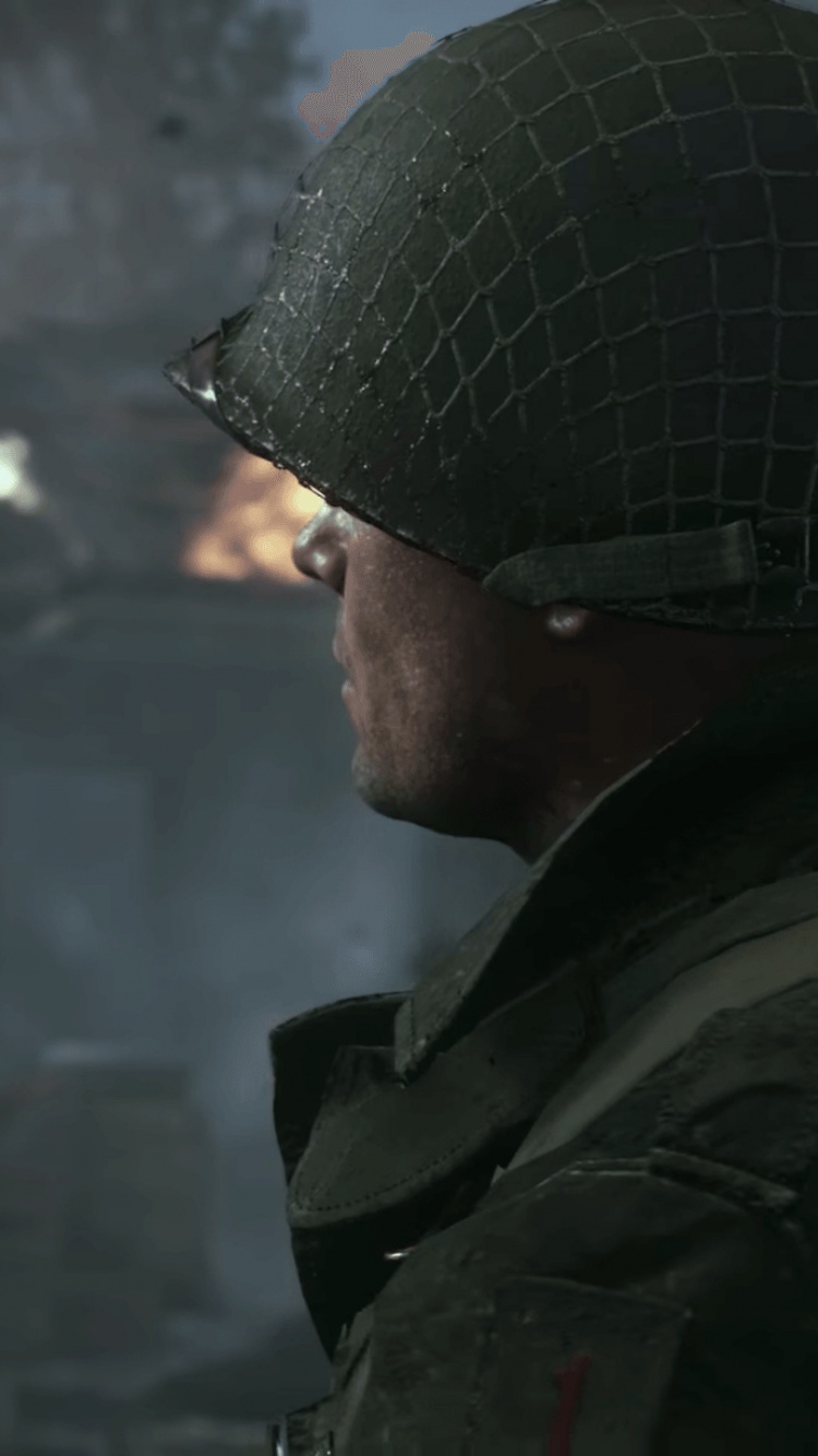 Обои Call of Duty WWII, call of duty modern warfare 2, экшн игра, sledgehammer игры, солдат в разрешении 750x1334