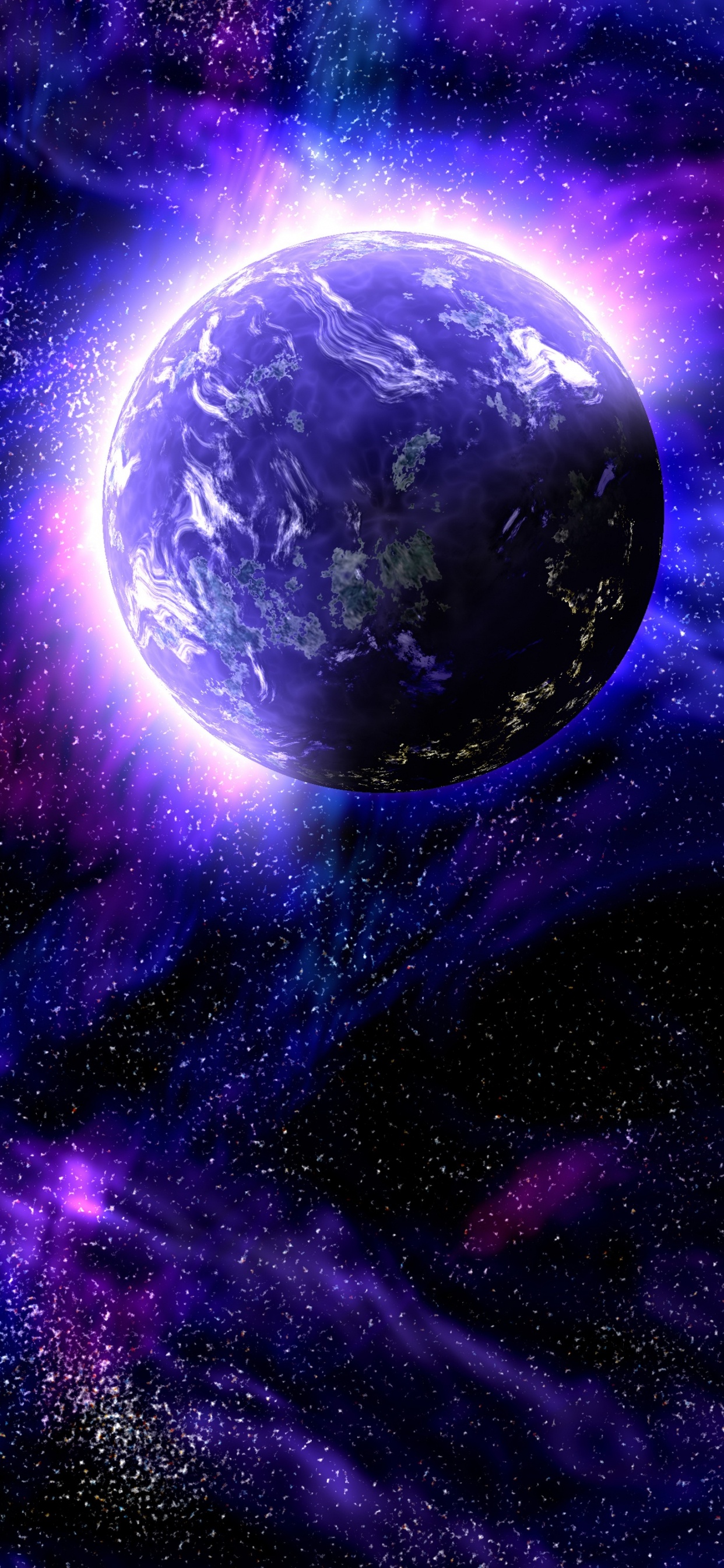 Обои Галактика, космическое пространство, пурпур, природа, Фиолетовый в разрешении 1242x2688