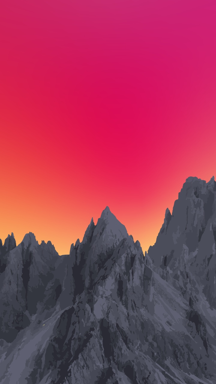 Обои атмосфера, гора, послесвечение, сумрак, природный ландшафт в разрешении 720x1280