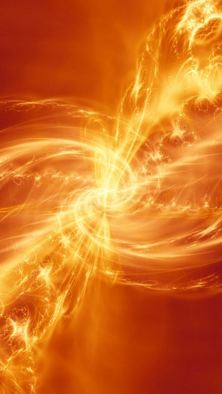 Обои Апельсин, пламя, космос, огонь, свет в разрешении 720x1280