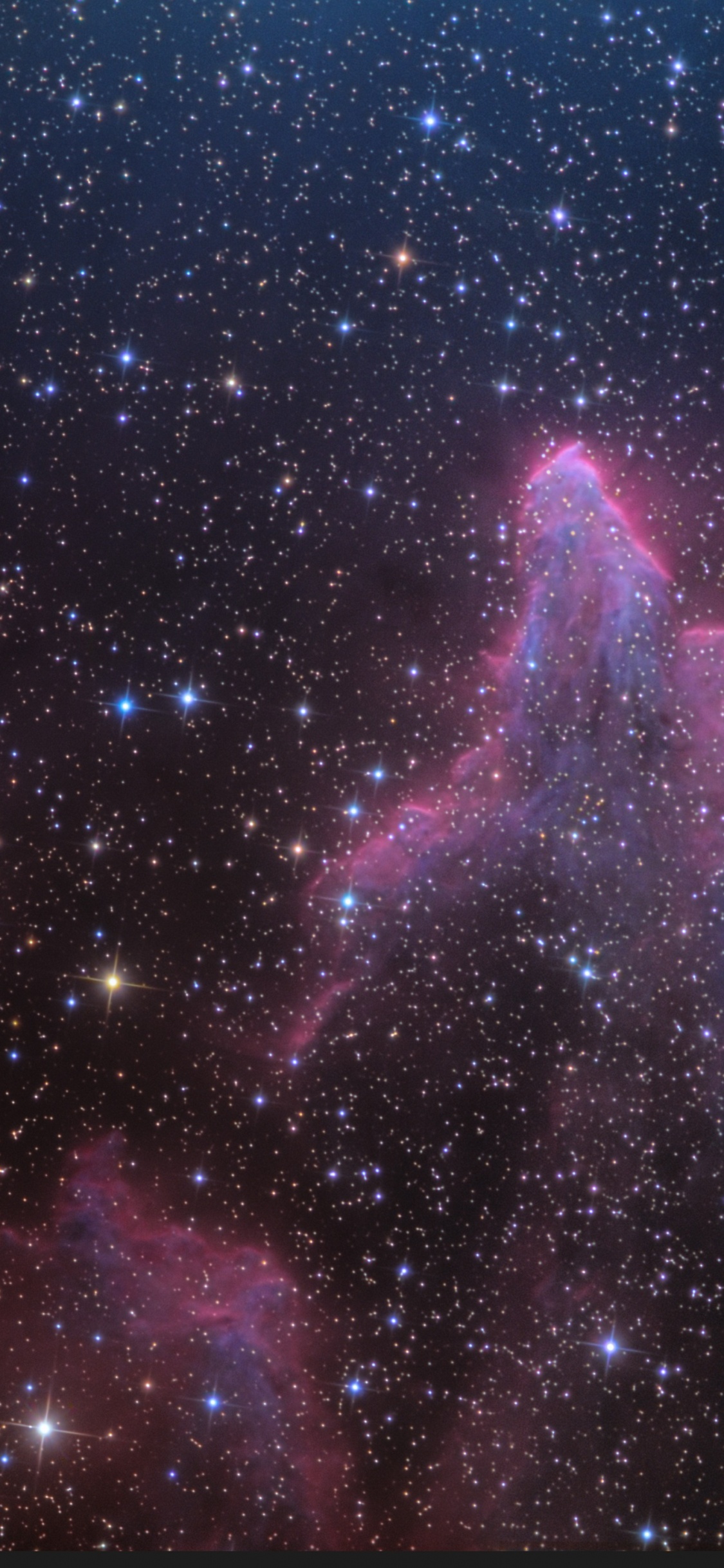 Обои СК 63, ИМС 59, туманность, Кассиопея, Астрономия в разрешении 1125x2436