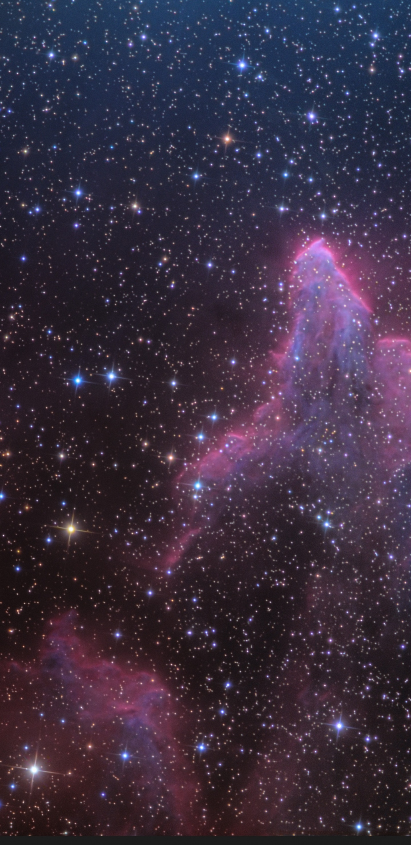 Обои СК 63, ИМС 59, туманность, Кассиопея, Астрономия в разрешении 1440x2960