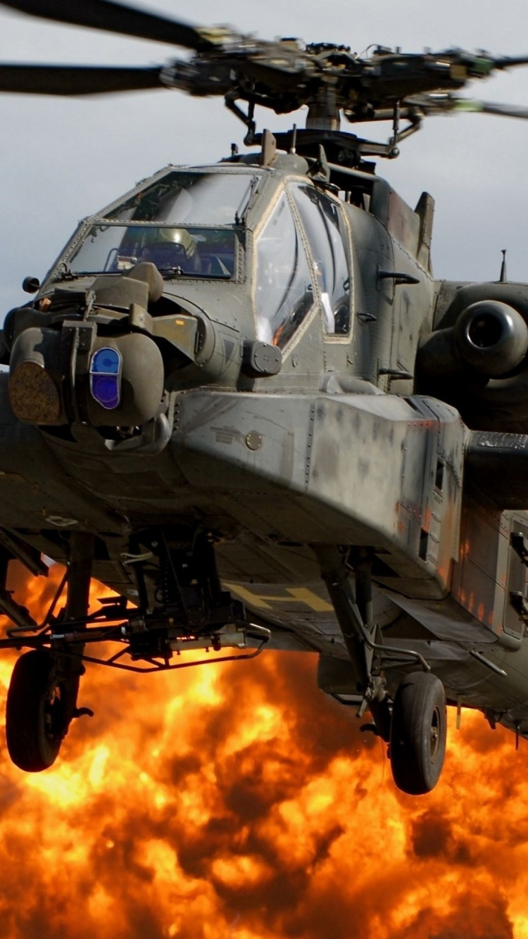 Обои вертолет, авиация, винтокрылая машина, ударный вертолет, военный самолет в разрешении 750x1334