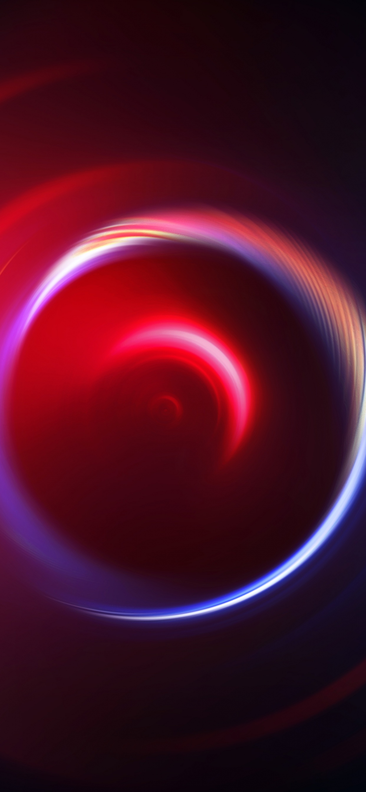 Обои свет, красный цвет, круг, электрик, графика в разрешении 1242x2688