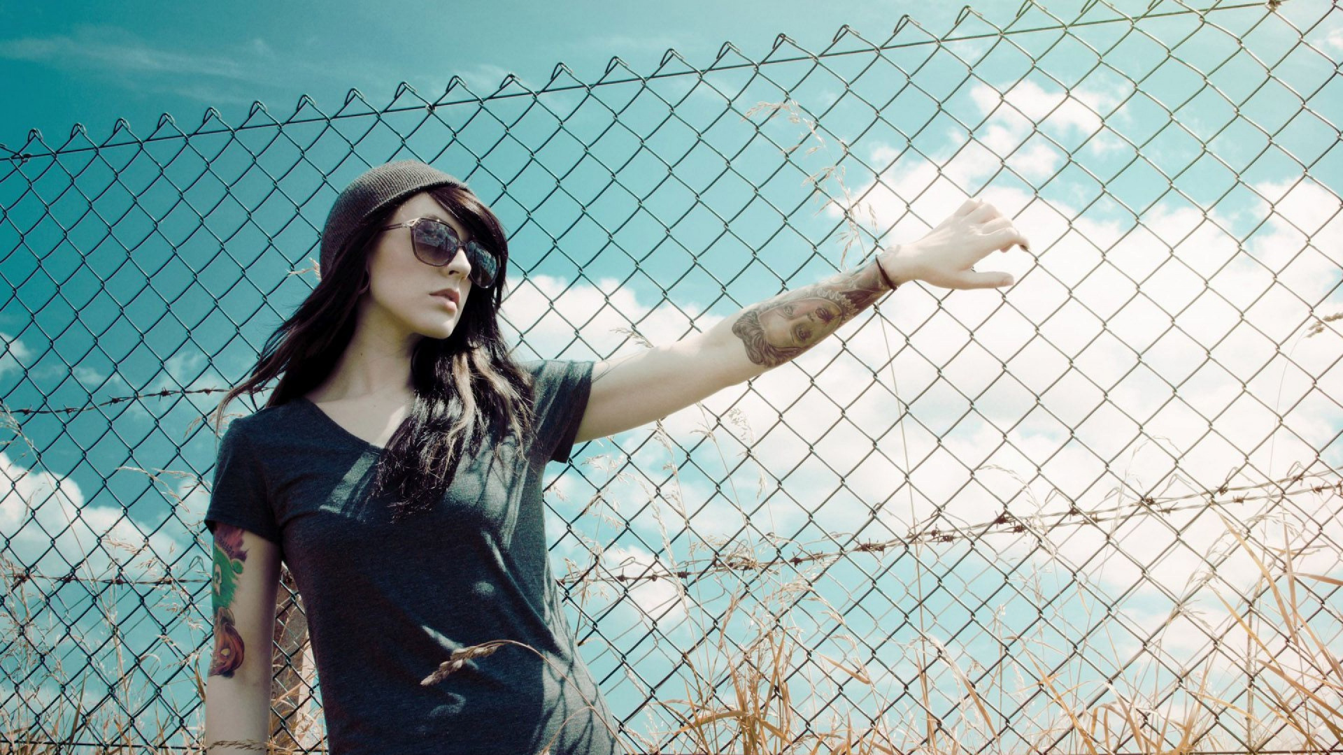 Обои красота, длинные волосы, синий цвет, синий, забава в разрешении 1920x1080