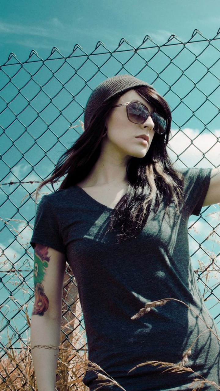 Обои красота, длинные волосы, синий цвет, синий, забава в разрешении 720x1280