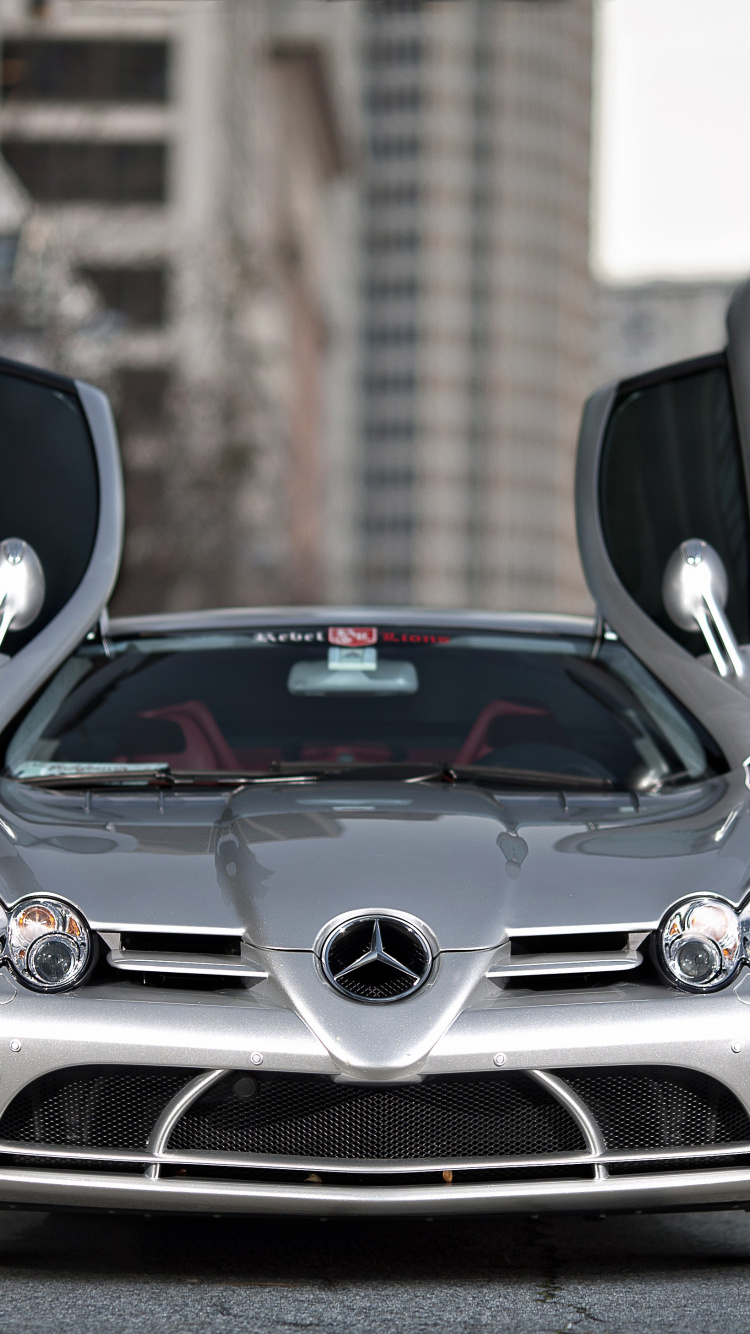 Обои черный, Mercedes-Benz SLR McLaren, авто, спортивный автомобиль, Макларен в разрешении 750x1334