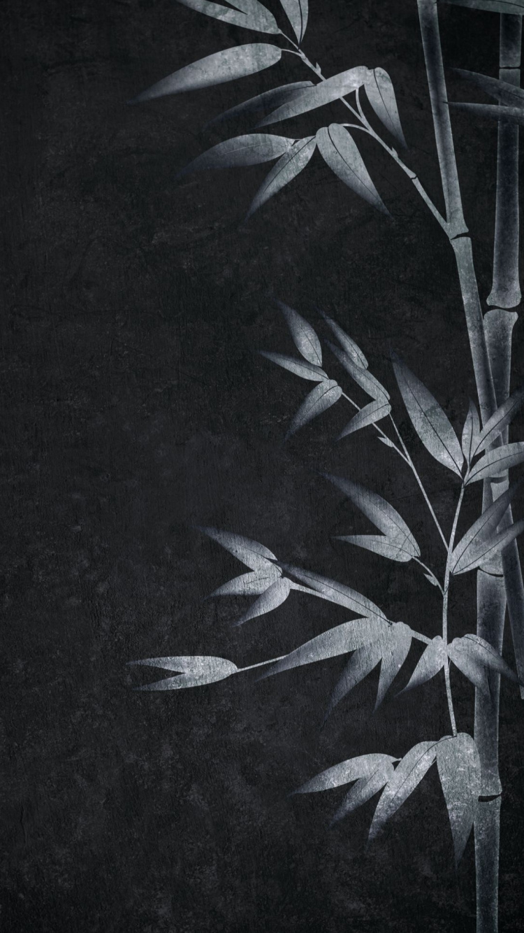 Обои визуальное искусство, черный и белый, арт, ветвь, наземное растение в разрешении 750x1334