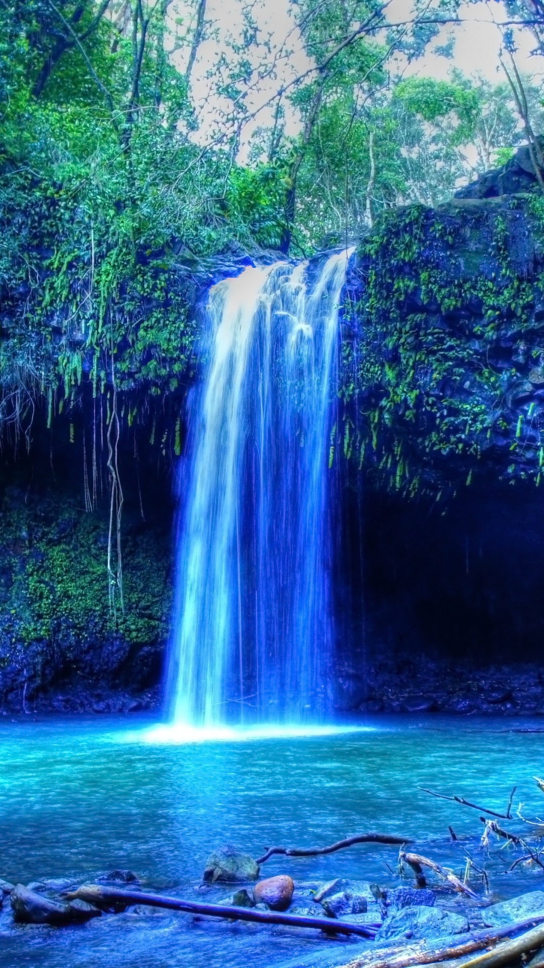 Обои водопад, гидроресурсы, водоем, природа, вода в разрешении 1080x1920