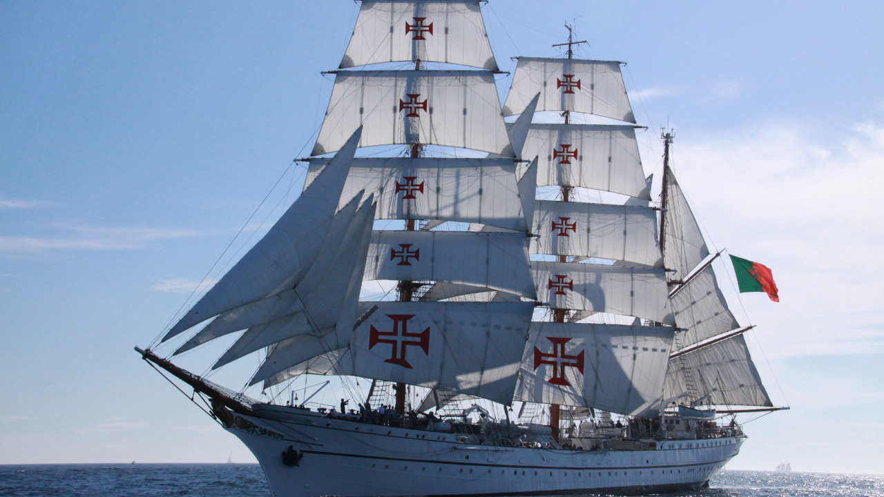 Обои море, корабль, парусник, мачта, высокий корабль в разрешении 1280x720