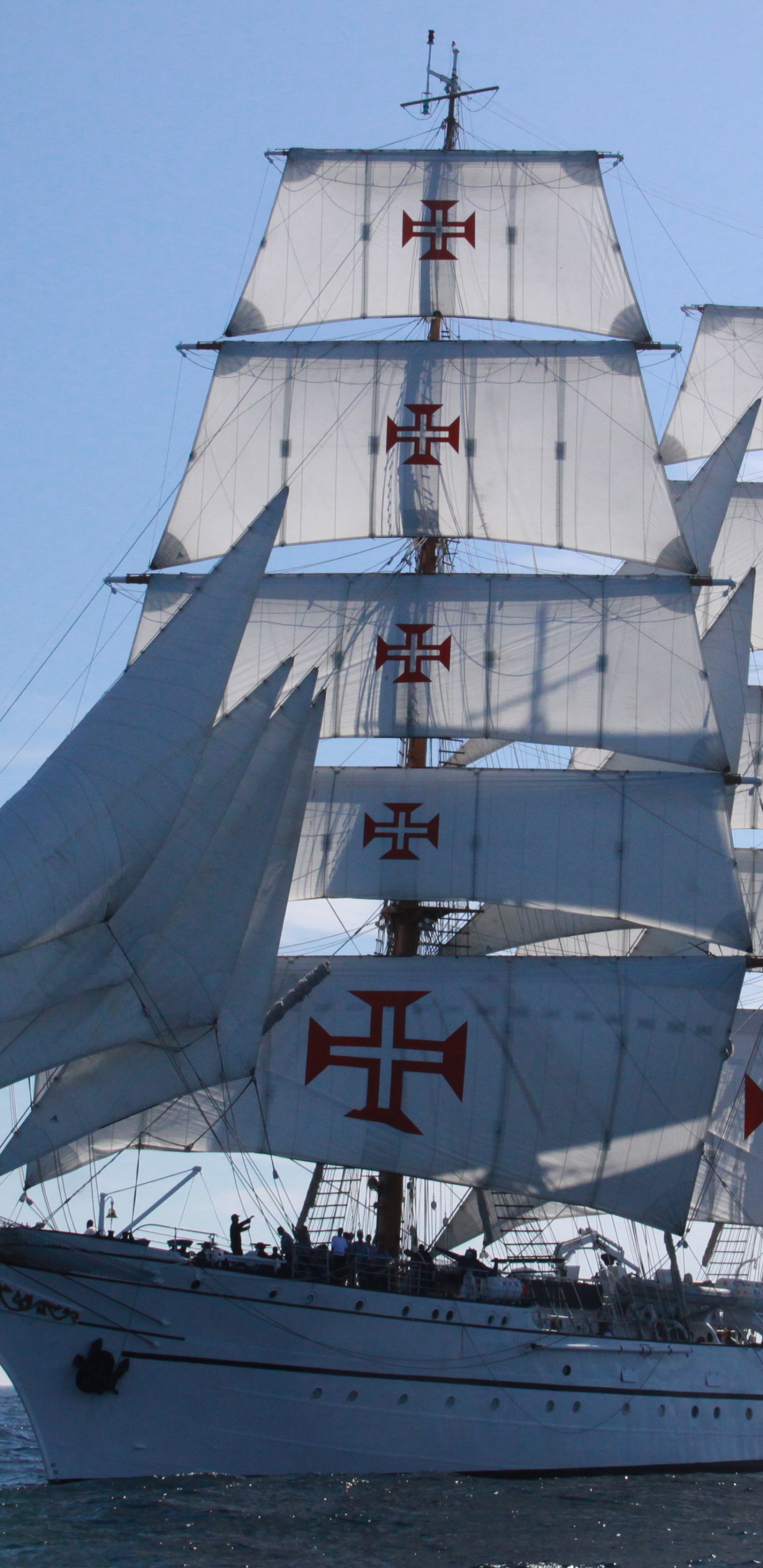 Обои море, корабль, парусник, мачта, высокий корабль в разрешении 1440x2960