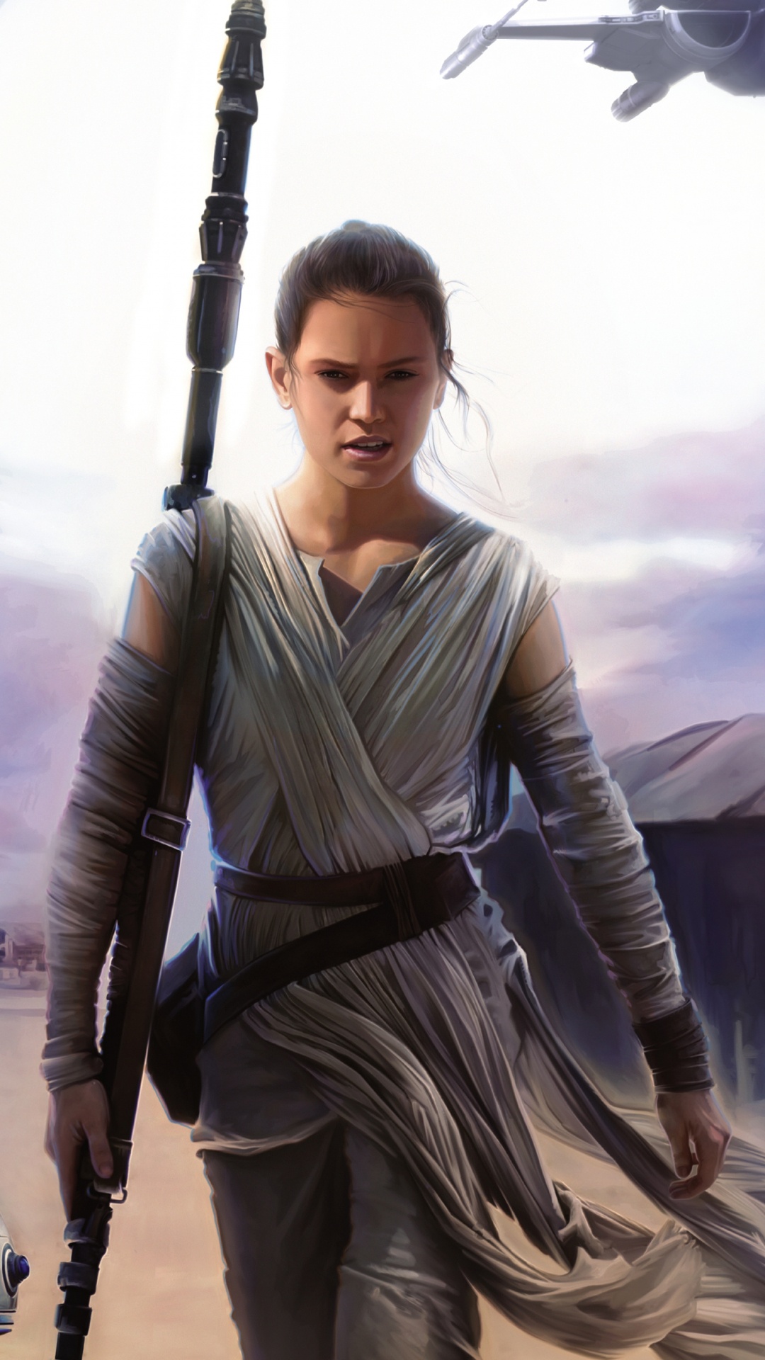 Обои Рей, Звездные войны пробуждение силы, Дэйзи Ридли, звездные войны, Цифровой композитинг в разрешении 1080x1920