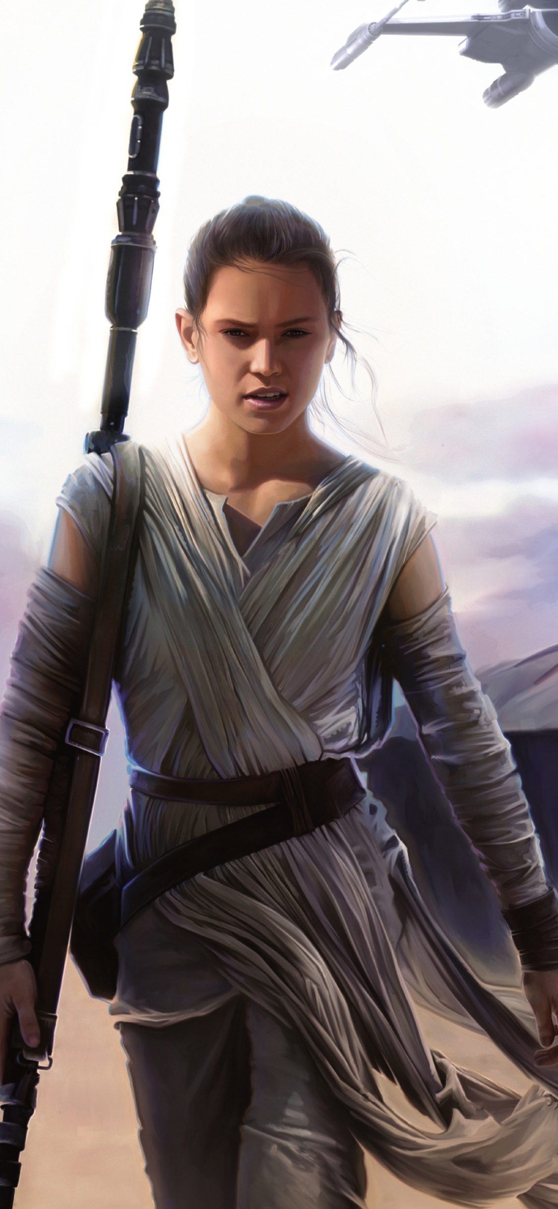 Обои Рей, Звездные войны пробуждение силы, Дэйзи Ридли, звездные войны, Цифровой композитинг в разрешении 1125x2436