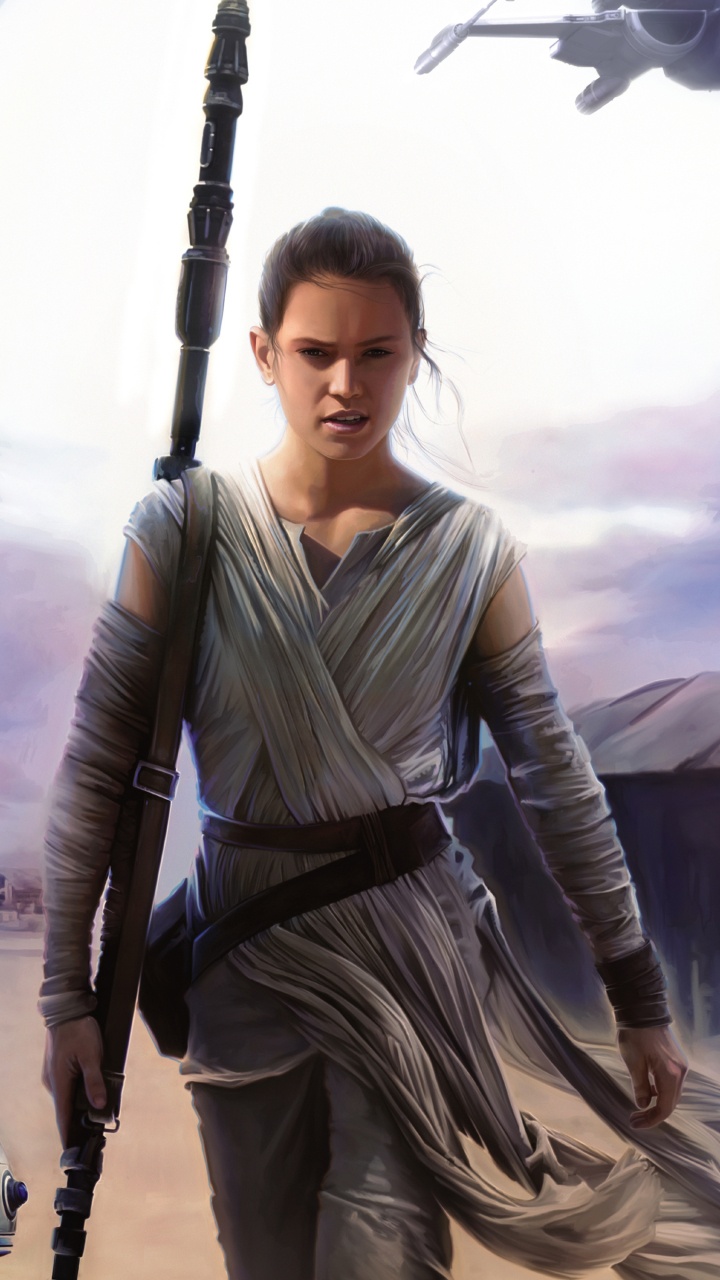 Обои Рей, Звездные войны пробуждение силы, Дэйзи Ридли, звездные войны, Цифровой композитинг в разрешении 720x1280