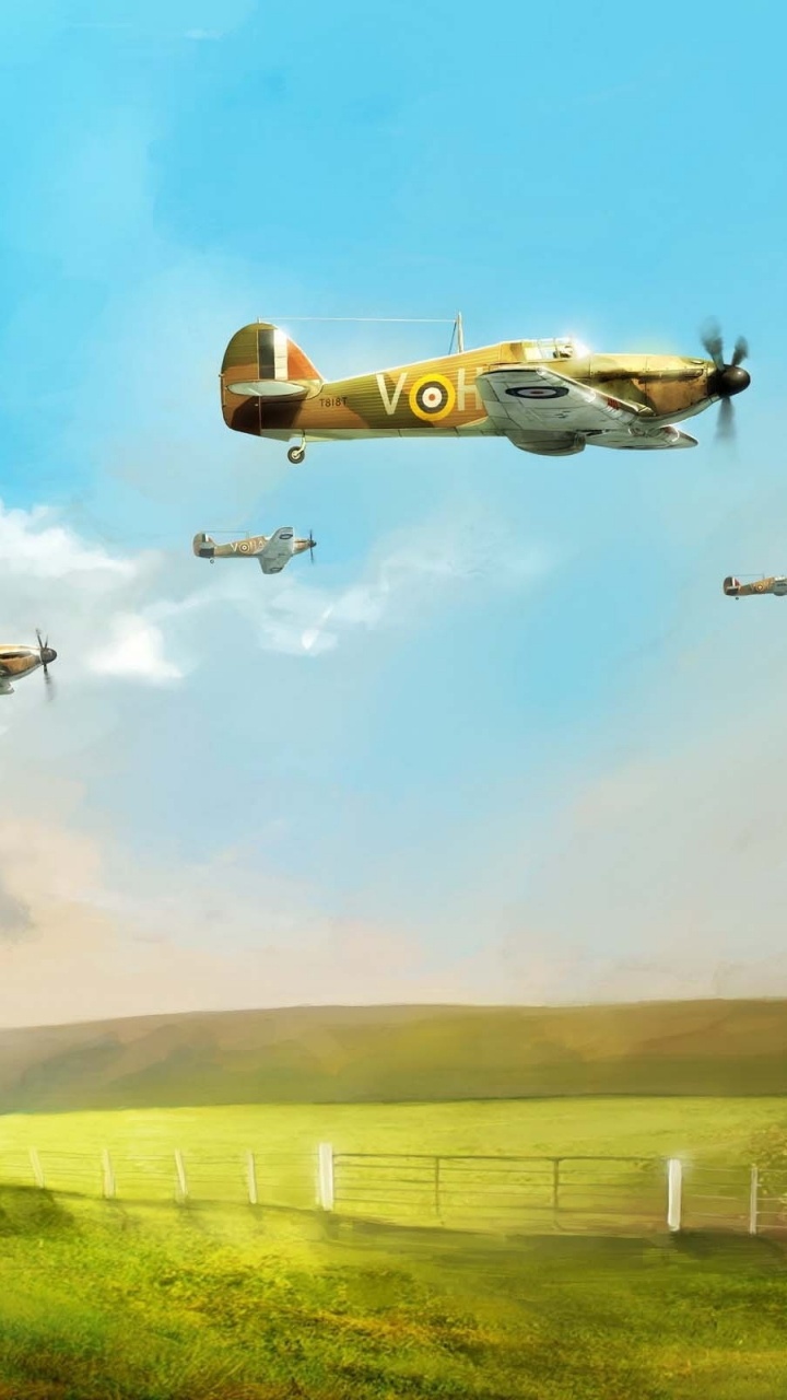 Обои арт, сенокосное угодье, экорегион, степ, самолеты в разрешении 720x1280