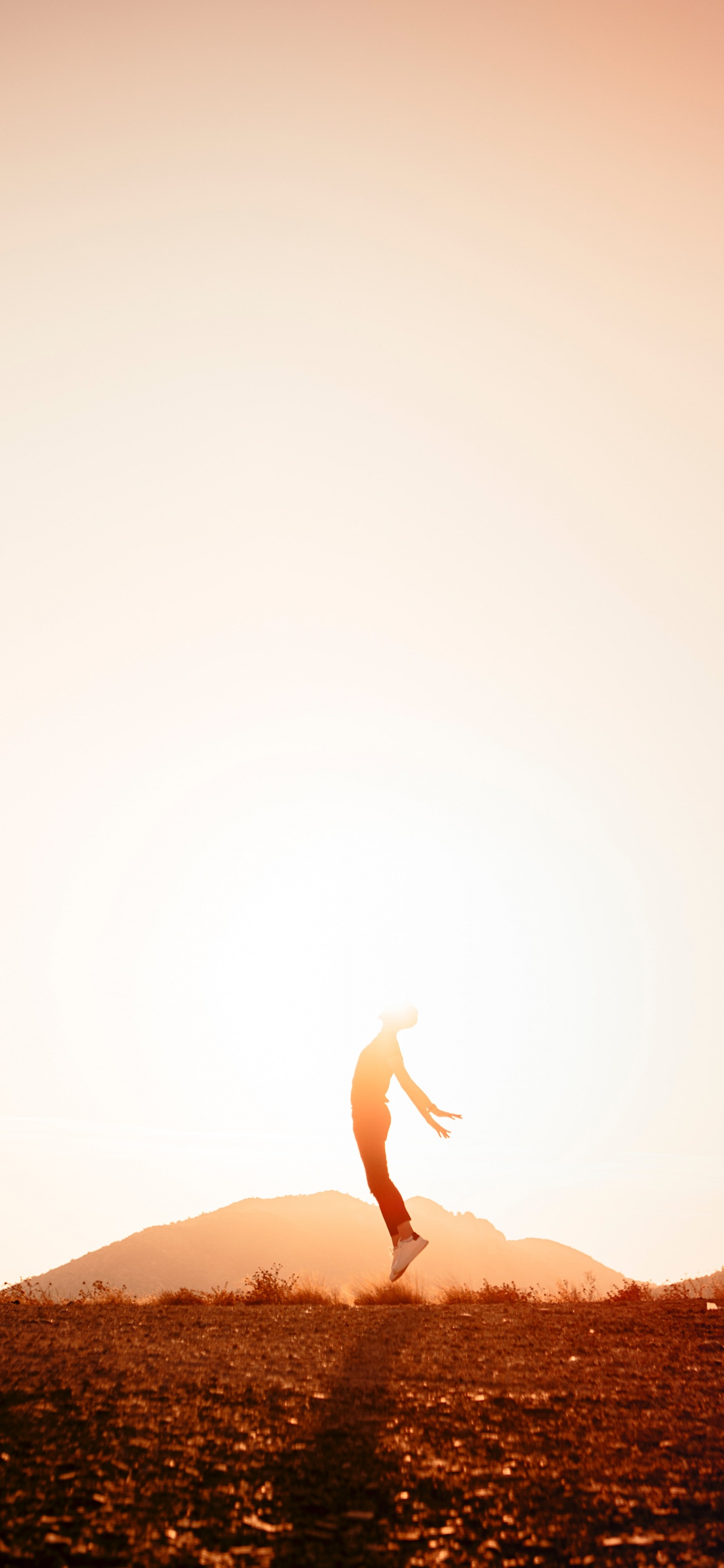 Обои силуэт, Люди в природе, природа, Апельсин, горизонт в разрешении 1242x2688