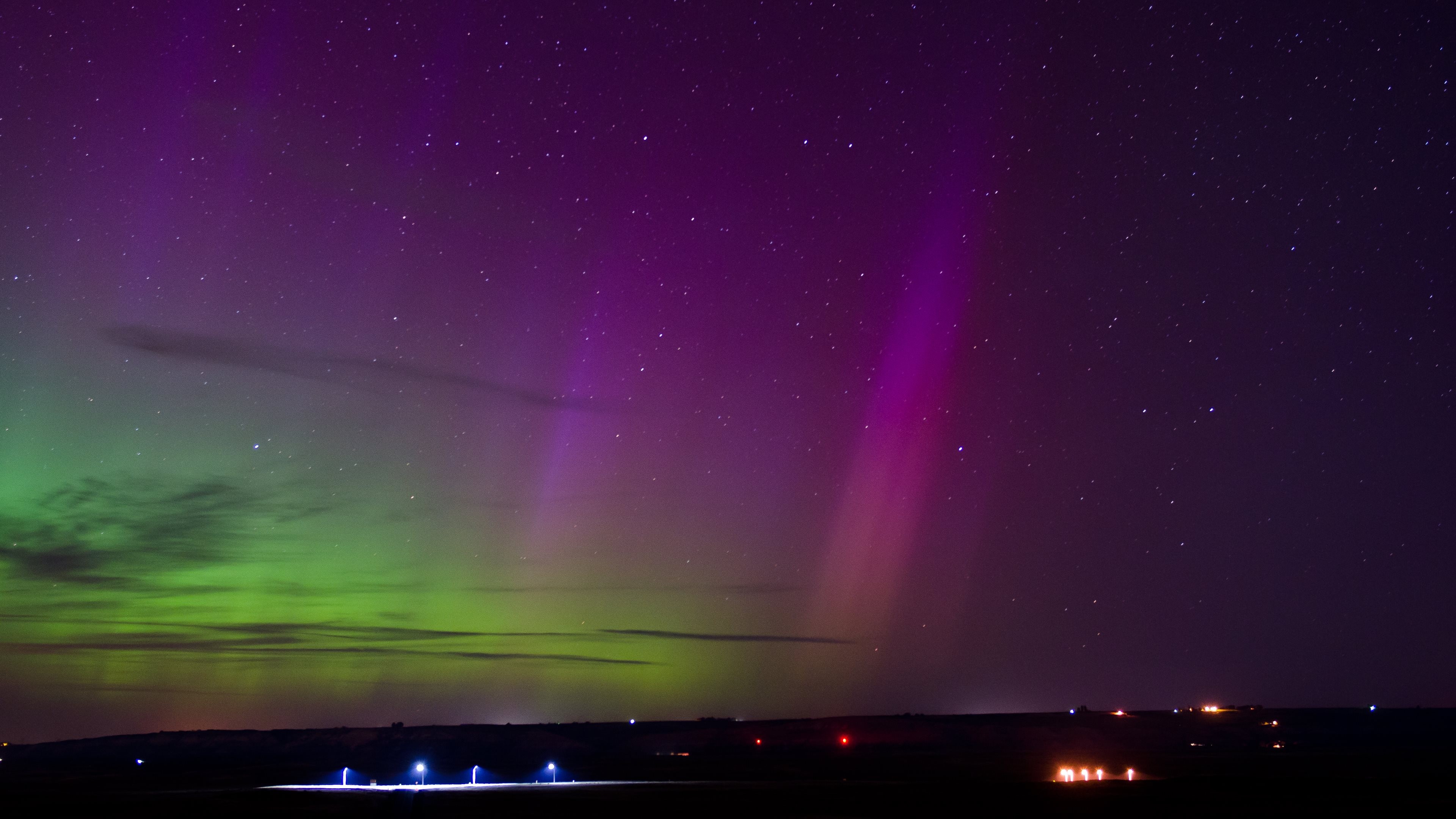 Обои Аврора, атмосфера, свет, ночь, освещение в разрешении 3840x2160