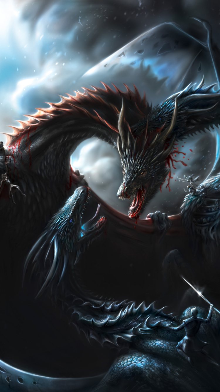 Обои Ночной Король, Белый Ходок, Игра Престолов - 8 сезон, дракон, темнота в разрешении 750x1334