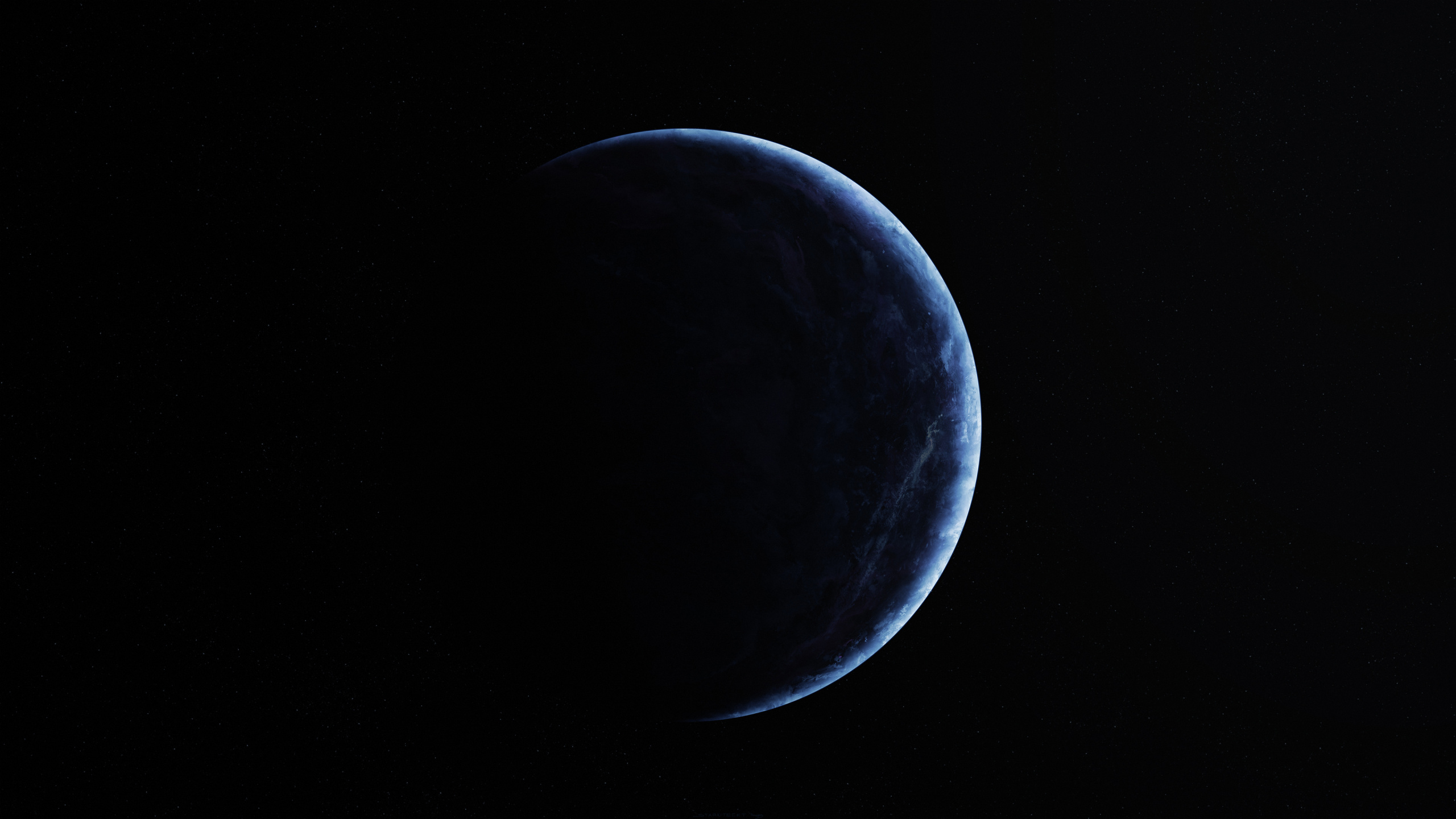 Обои луна, атмосфера, астрономический объект, небесное явление, полумесяц в разрешении 2560x1440