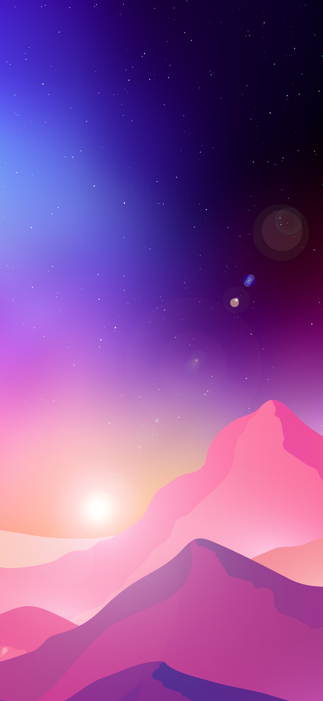 Обои атмосфера, дневное время, свет, природа, гора в разрешении 1125x2436